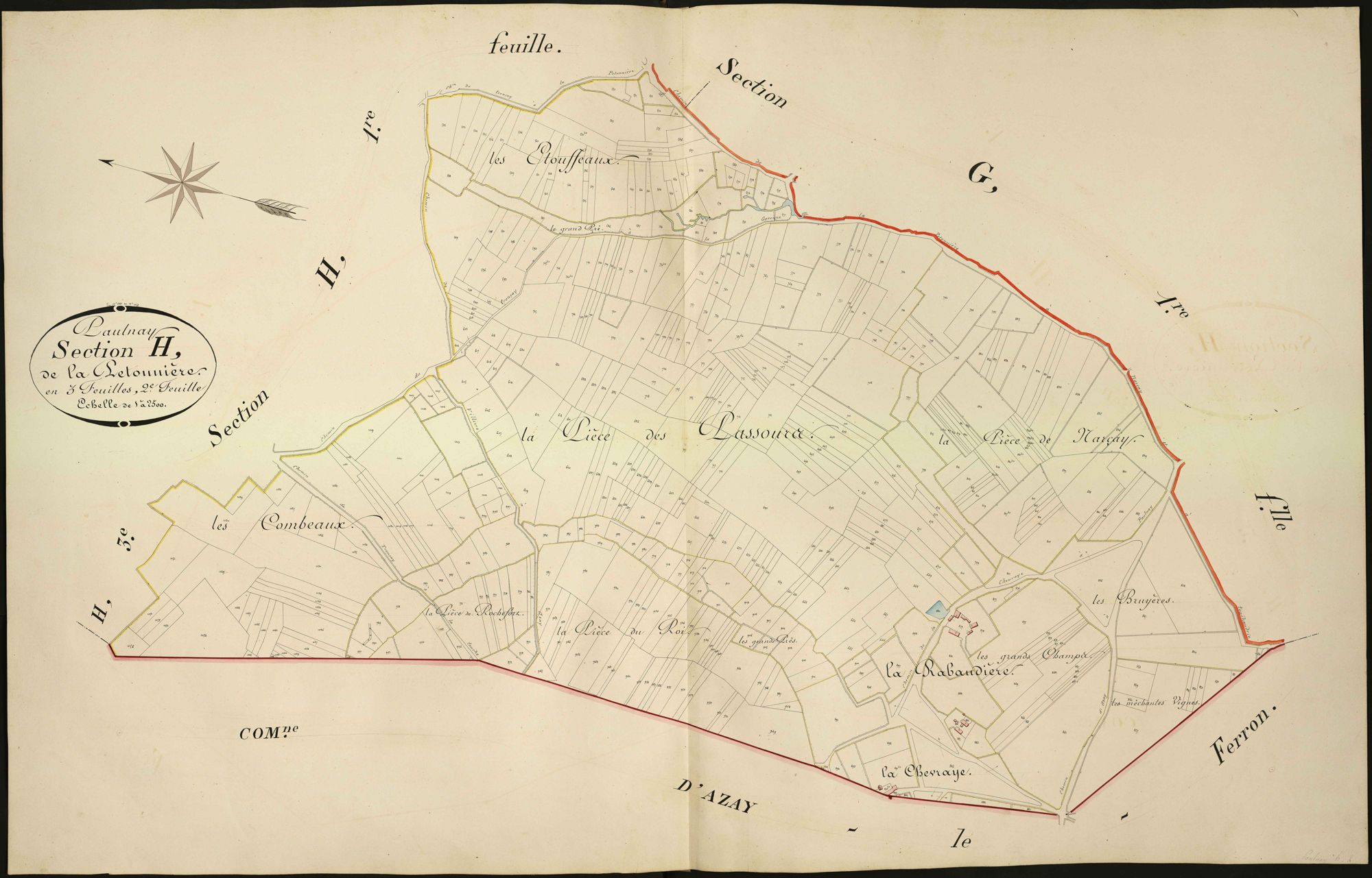 Paulnay - Section H2, dite de la Pétonnière.