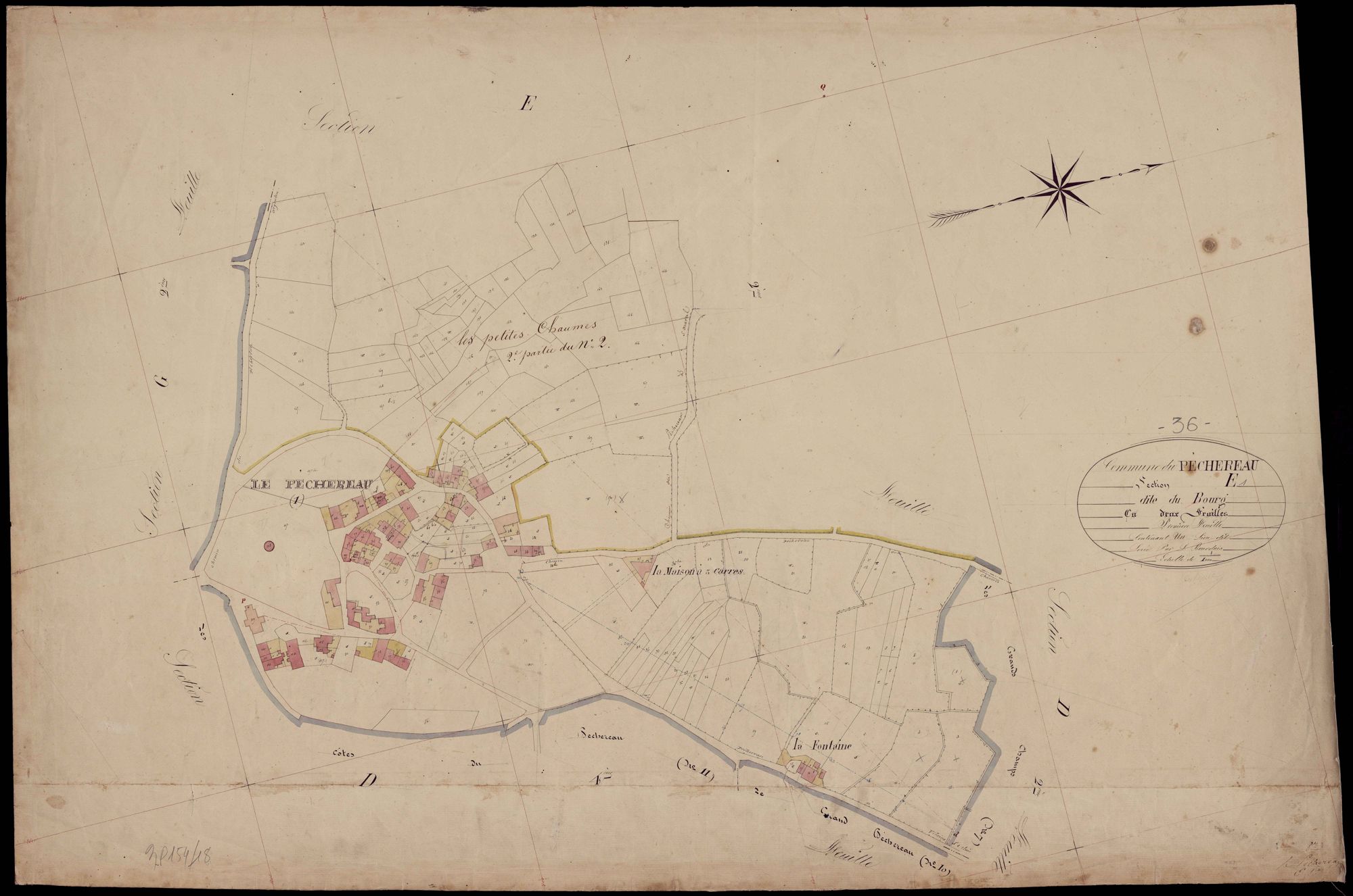 Péchereau - Section E1, dite du Bourg.