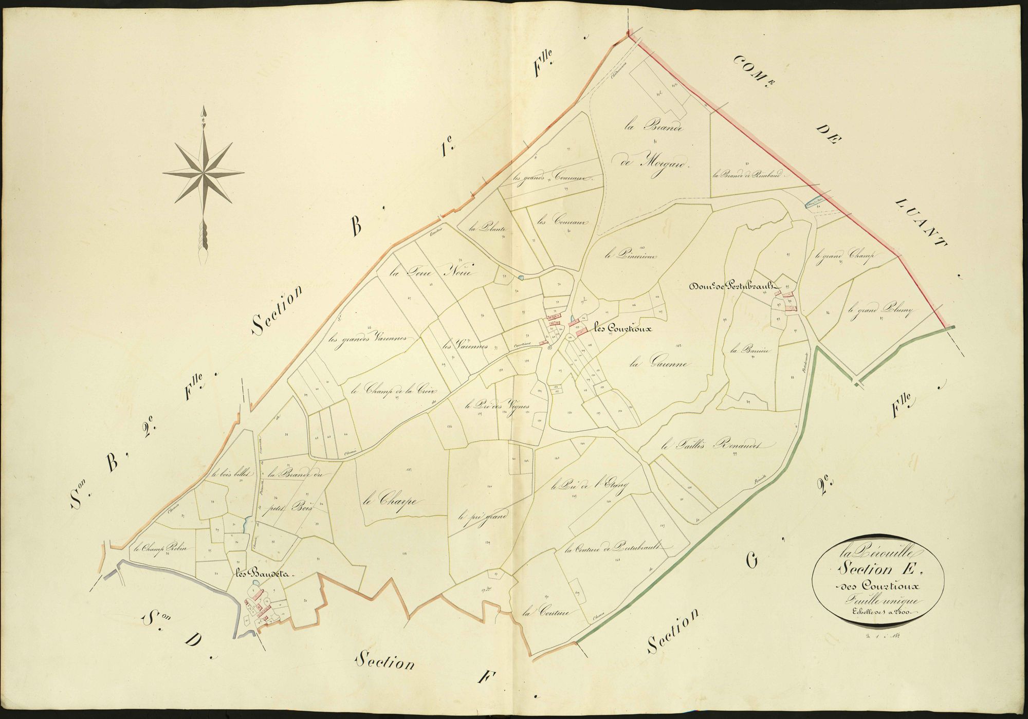 Pérouille - Section E, dite des Courtioux.