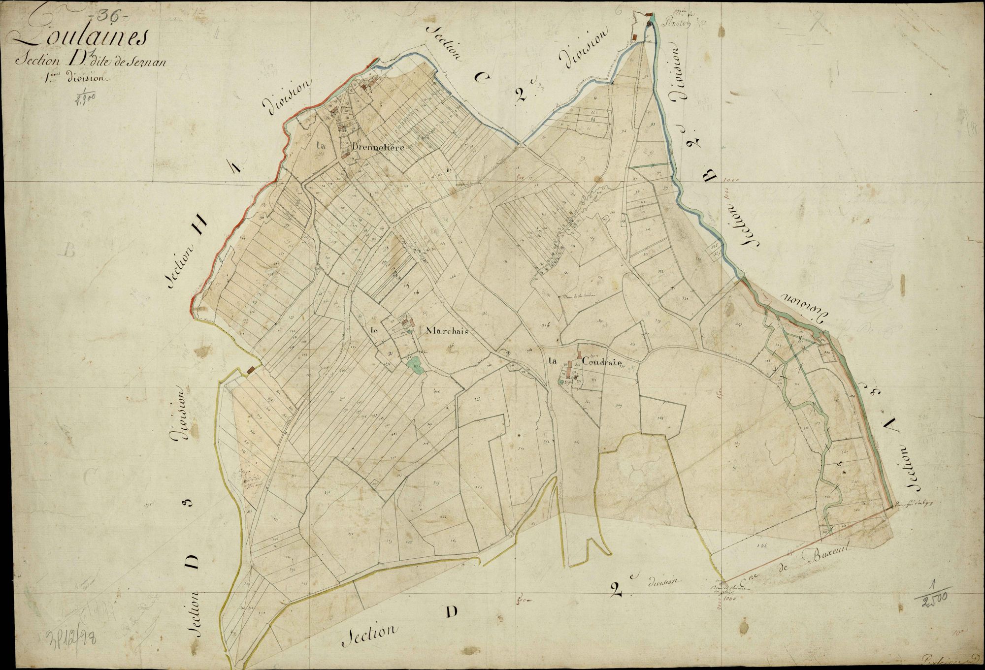 Poulaines - Section D1, [dite de Sernan].