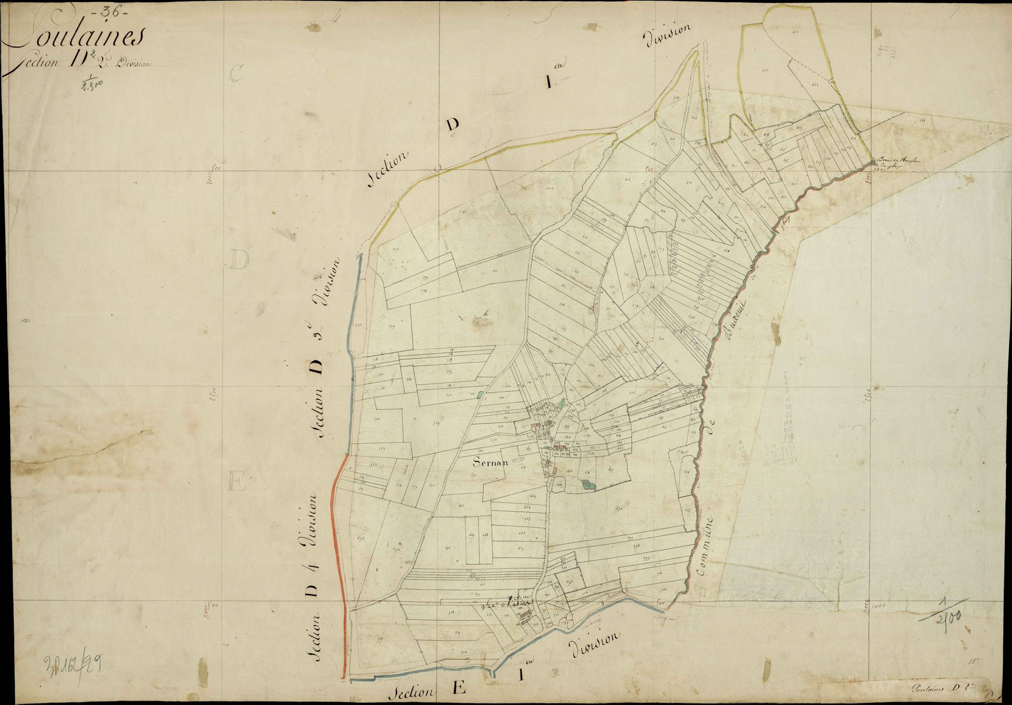 Poulaines - Section D2, [dite de Sernan].
