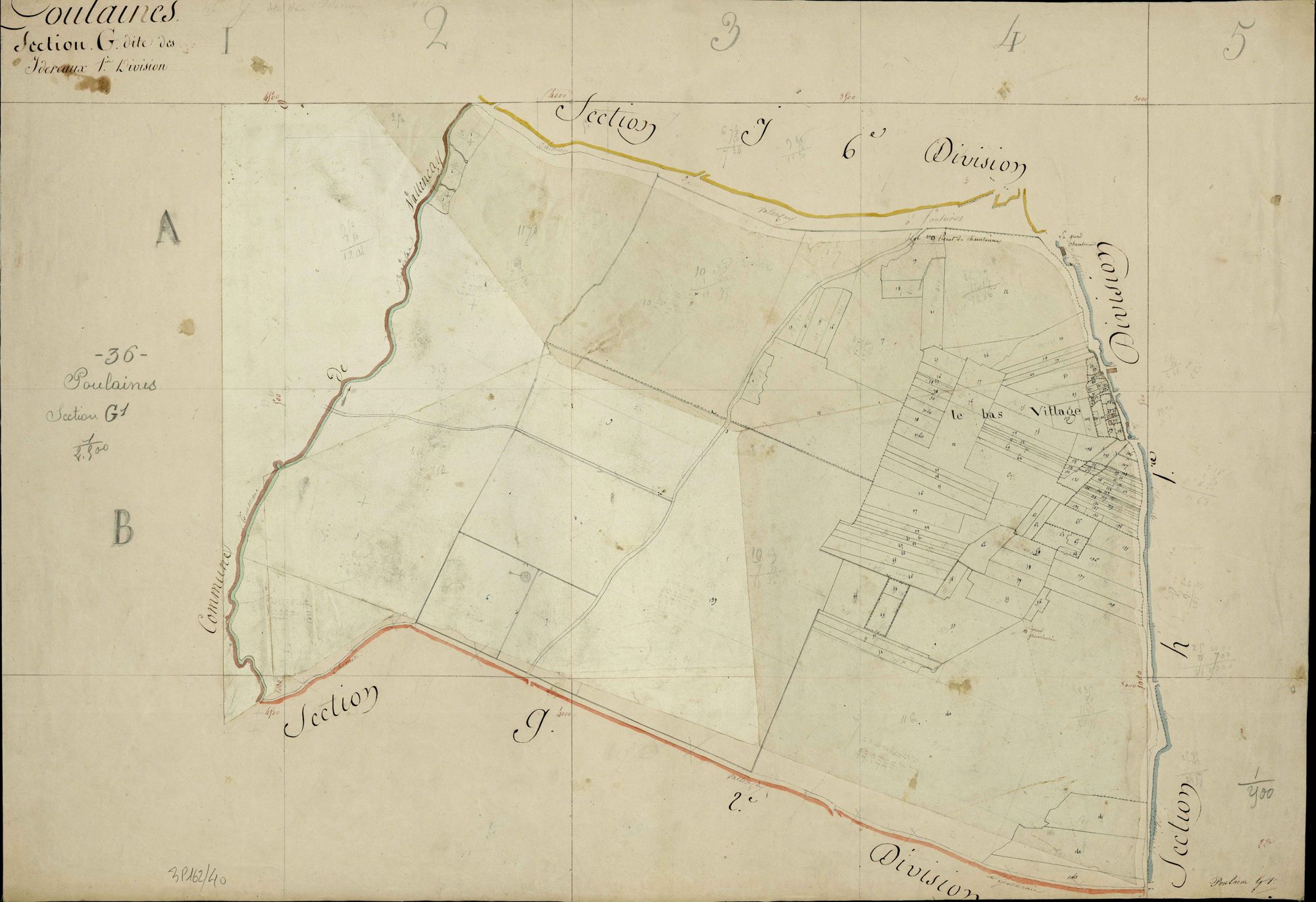 Poulaines - Section G1, dite des Idereaux.