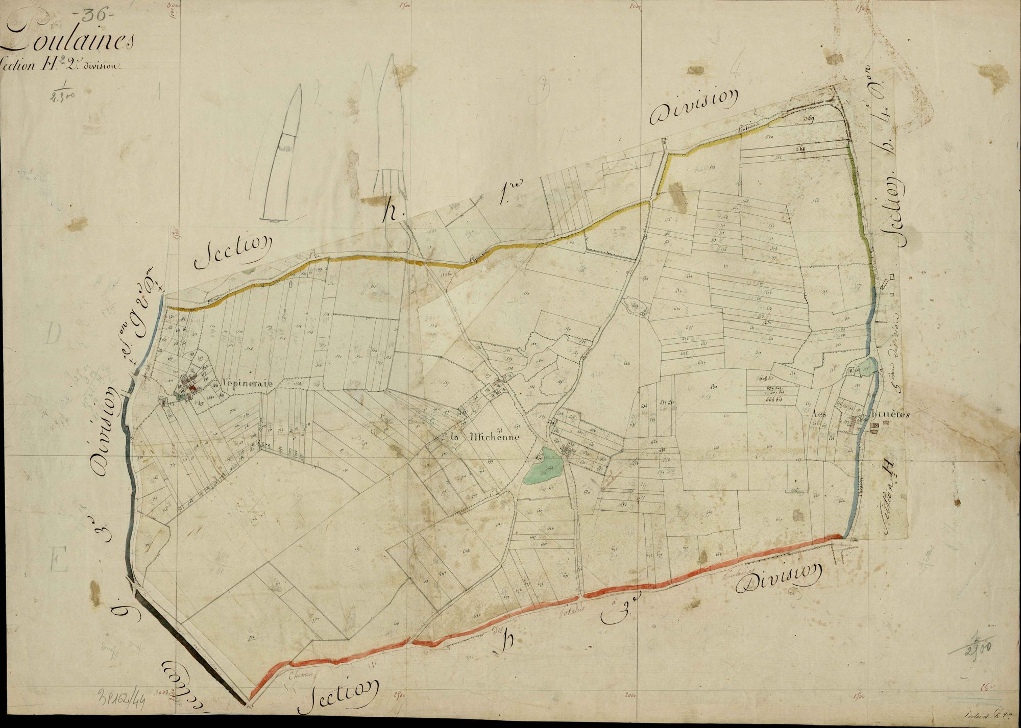 Poulaines - Section H2, [dite des Bruères].