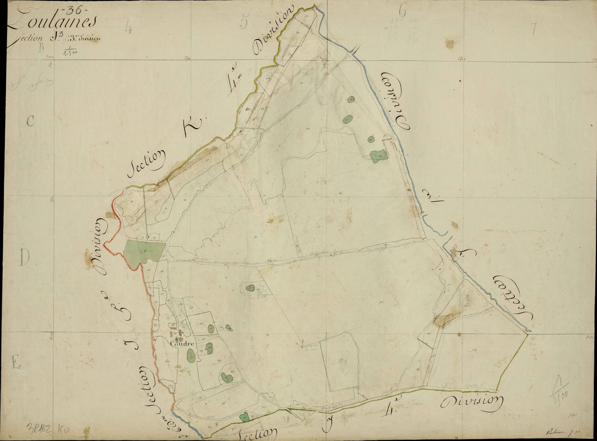 Poulaines - Section J3, [dite de Cungy].