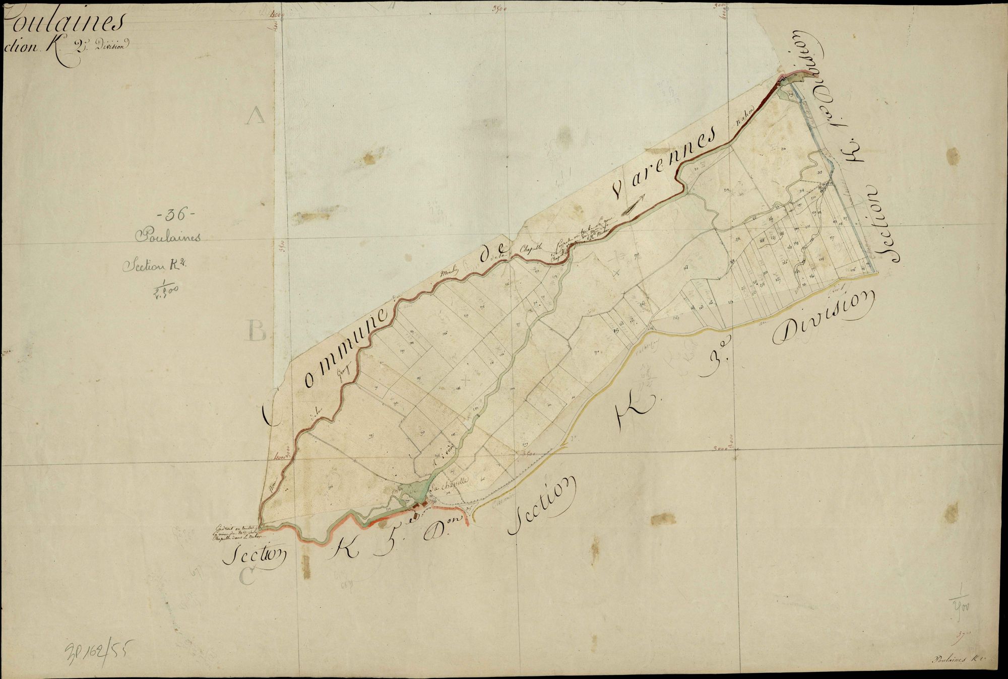 Poulaines - Section K2, [dite de la Chapelle].