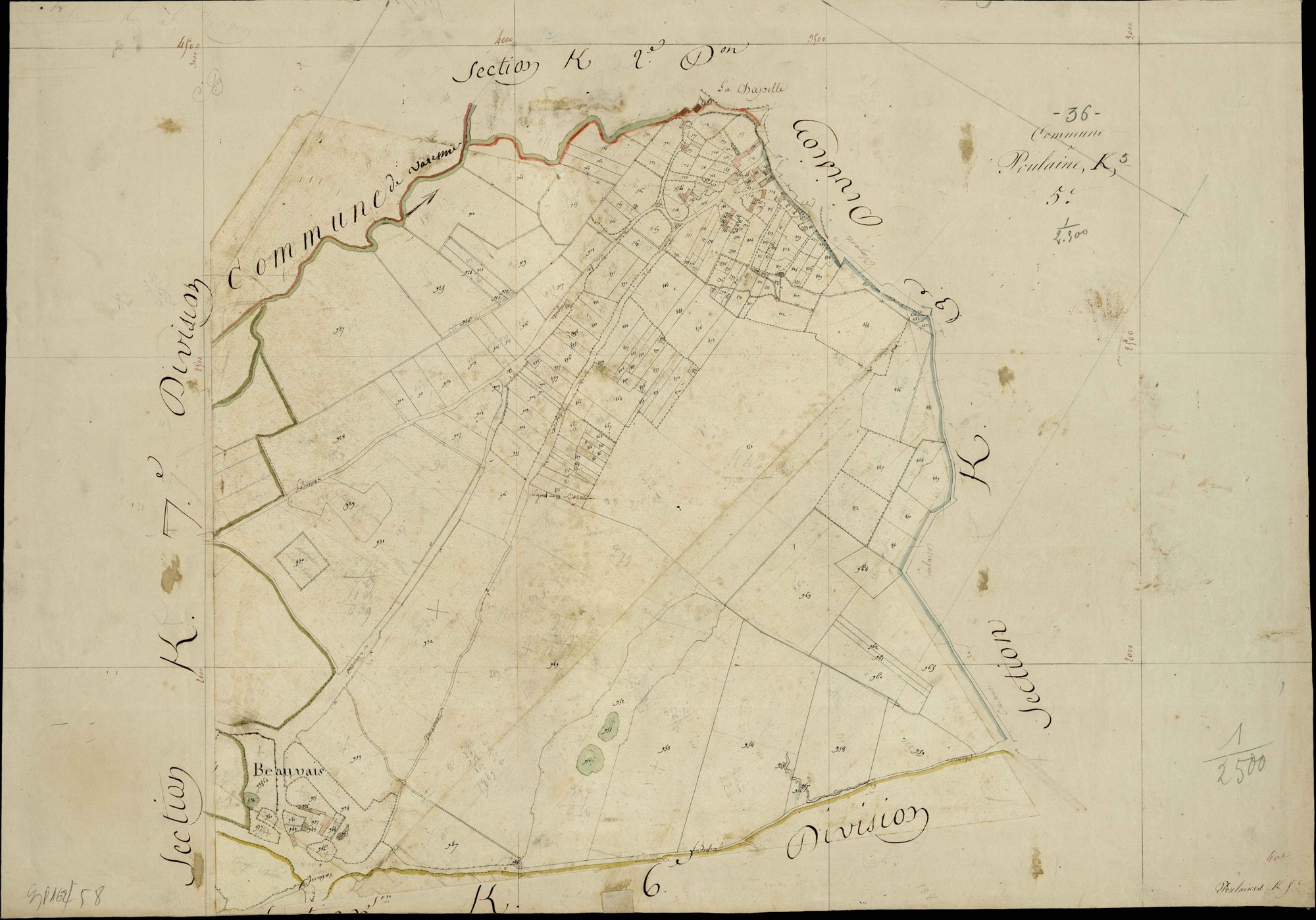 Poulaines - Section K5, [dite de la Chapelle].