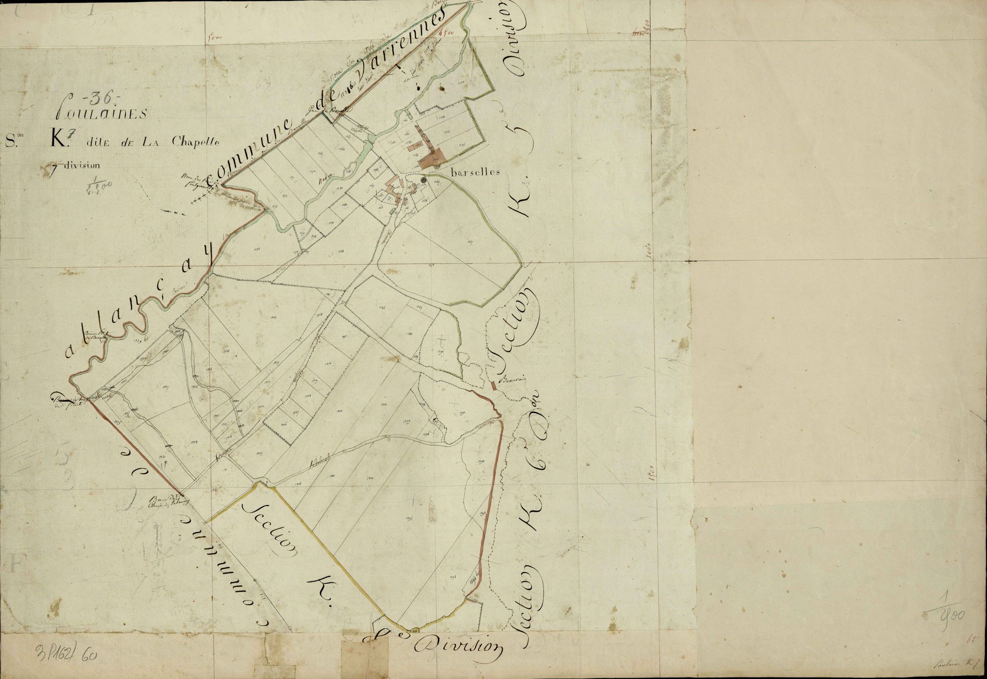 Poulaines - Section K7, [dite de la Chapelle].