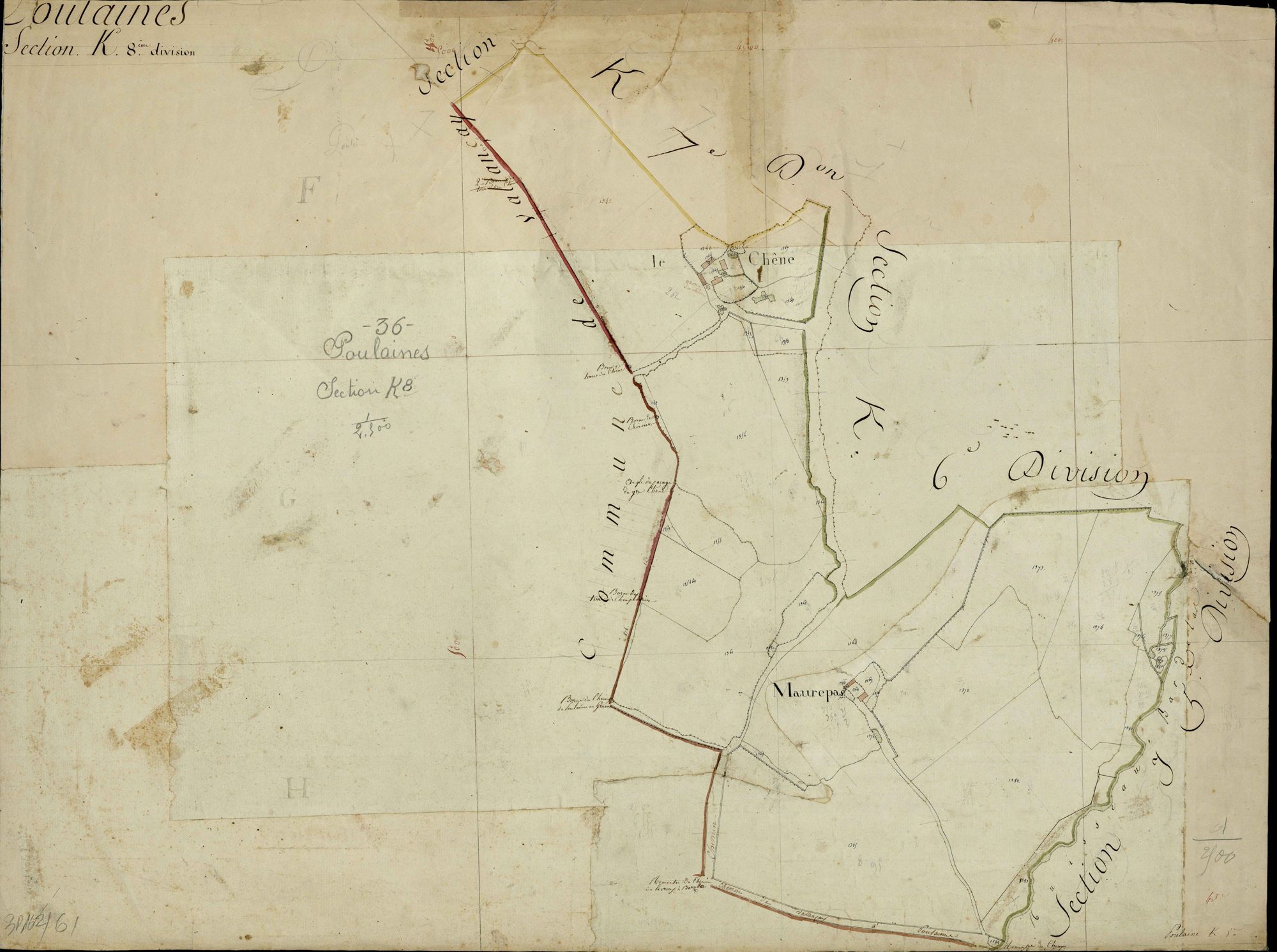 Poulaines - Section K8, [dite de la Chapelle].