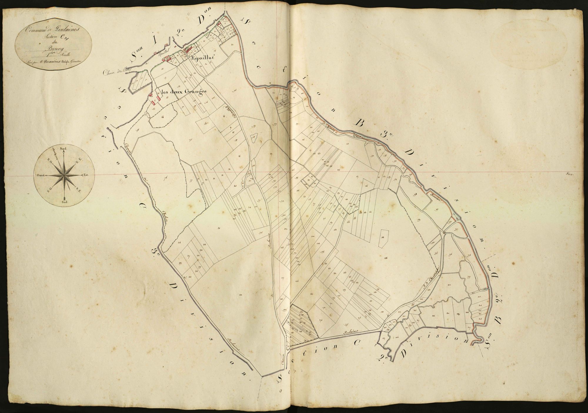 Poulaines - Section C1, dite du Bourg.