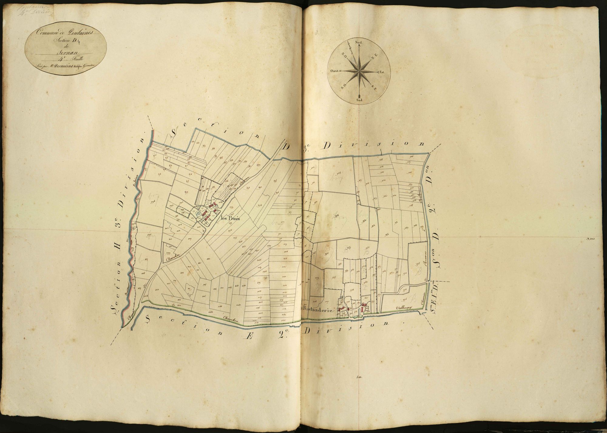 Poulaines - Section D4, dite de Sernan.