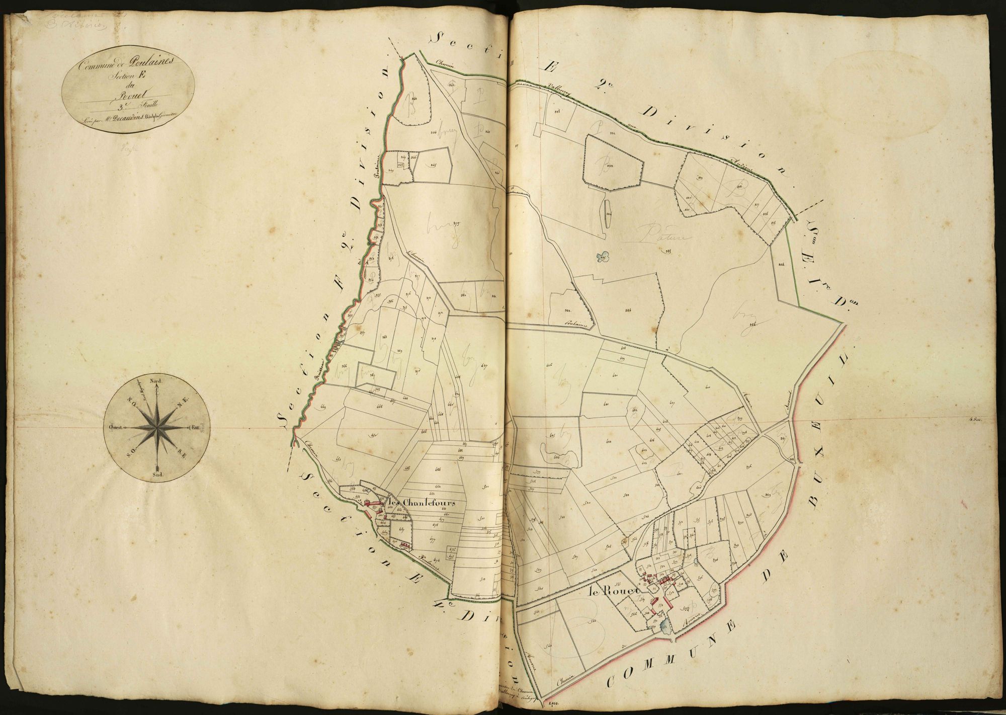 Poulaines - Section E3, dite du Rouet.