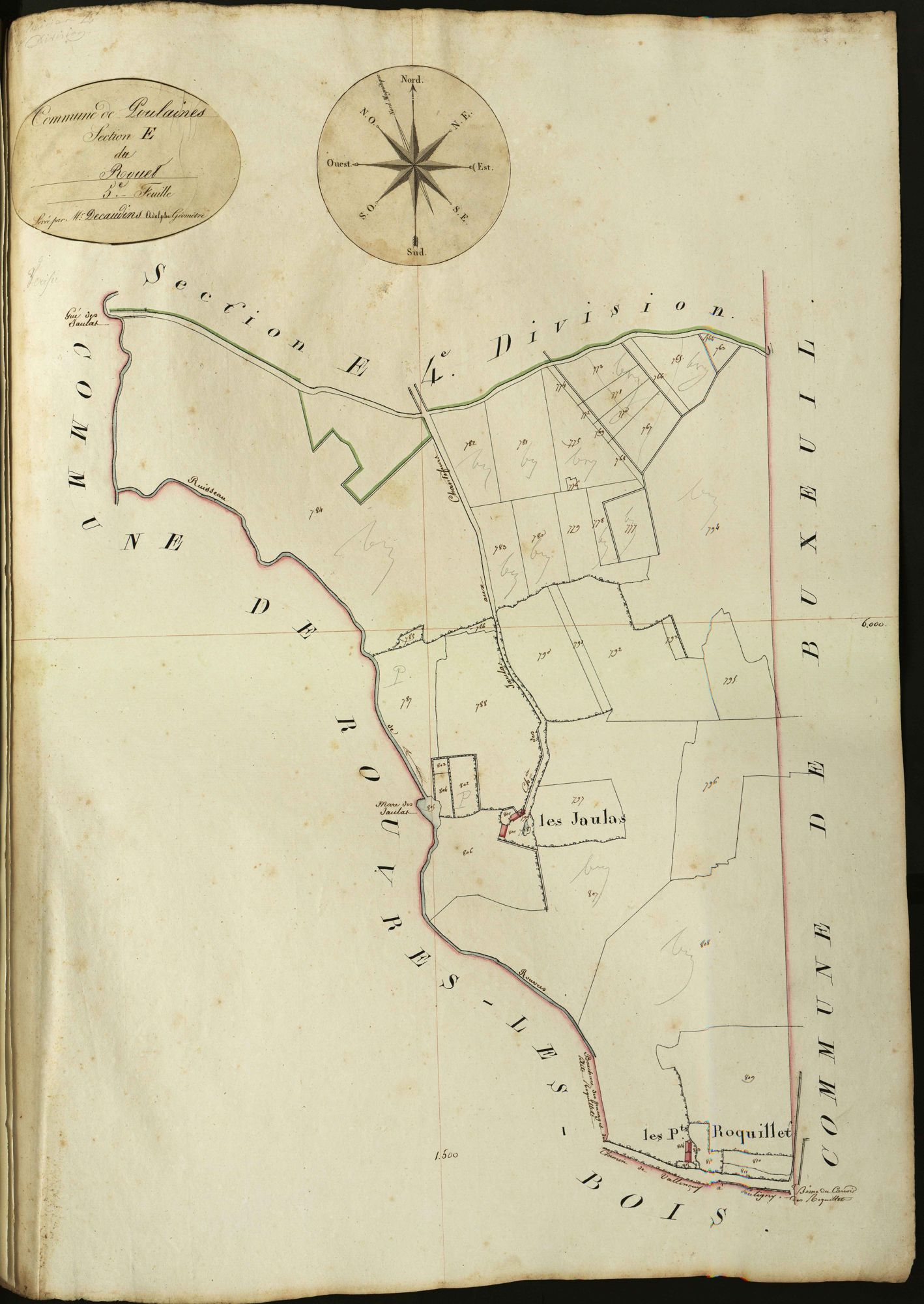 Poulaines - Section E5, dite du Rouet.