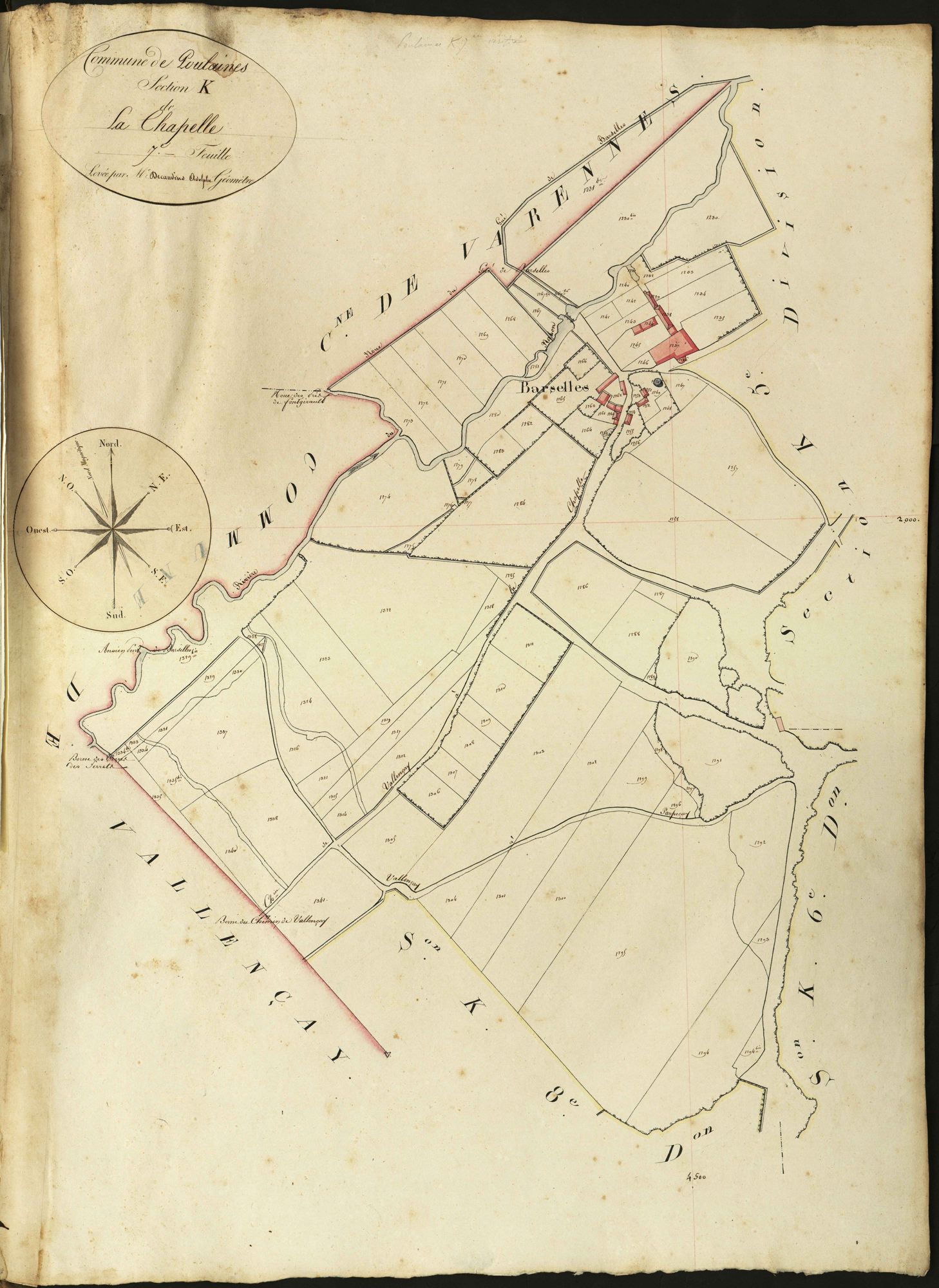 Poulaines - Section K7, dite de la Chapelle.