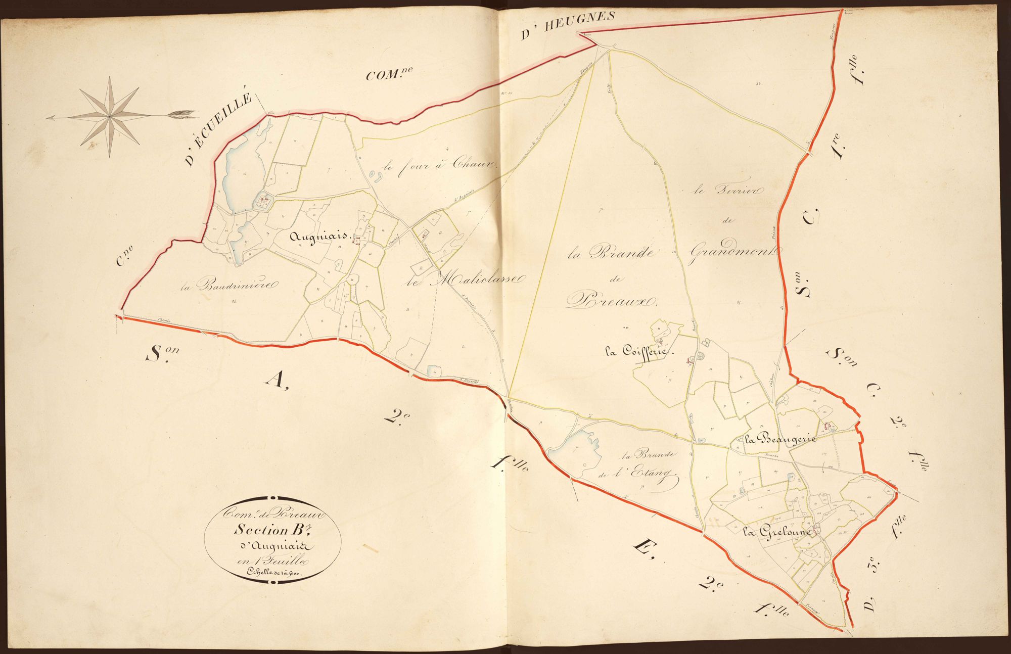 Préaux - Section B, dite d'Augniais.