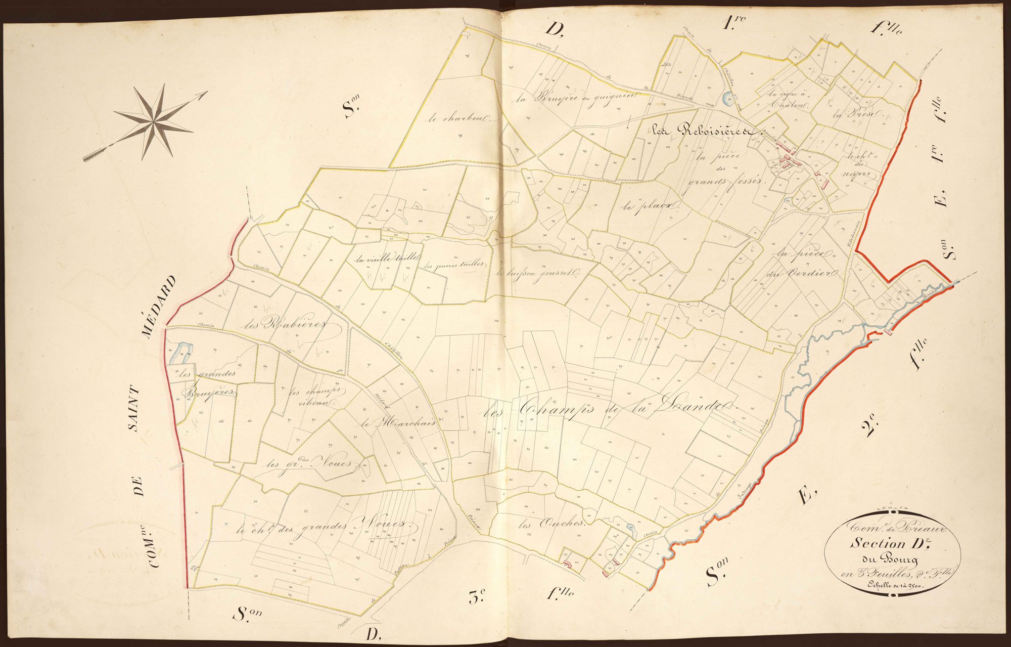Préaux - Section D2, dite du Bourg.