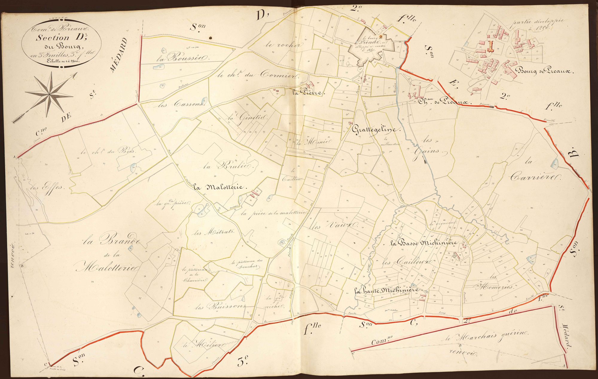 Préaux - Section D3, dite du Bourg.