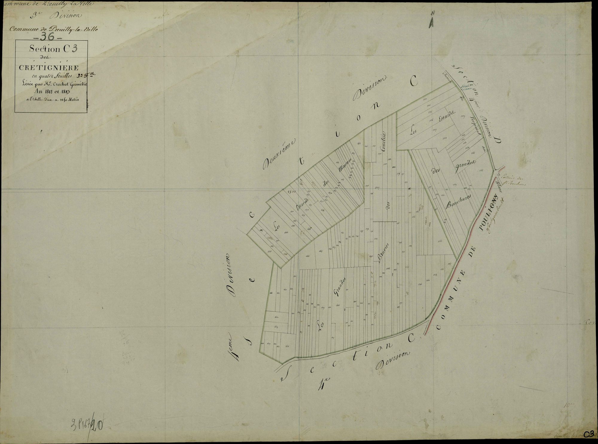 Preuilly-la-Ville - Section C3, dite des Crétignières.