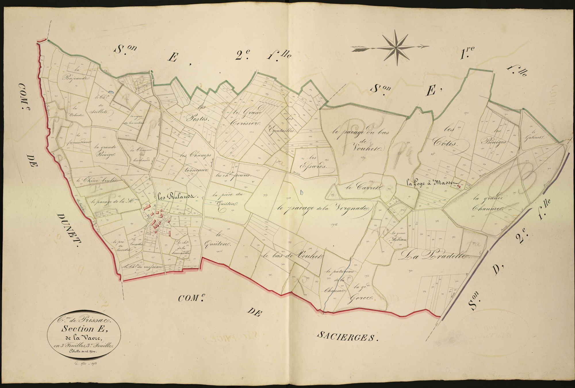 Prissac - Section E3, dite de la Vavre.