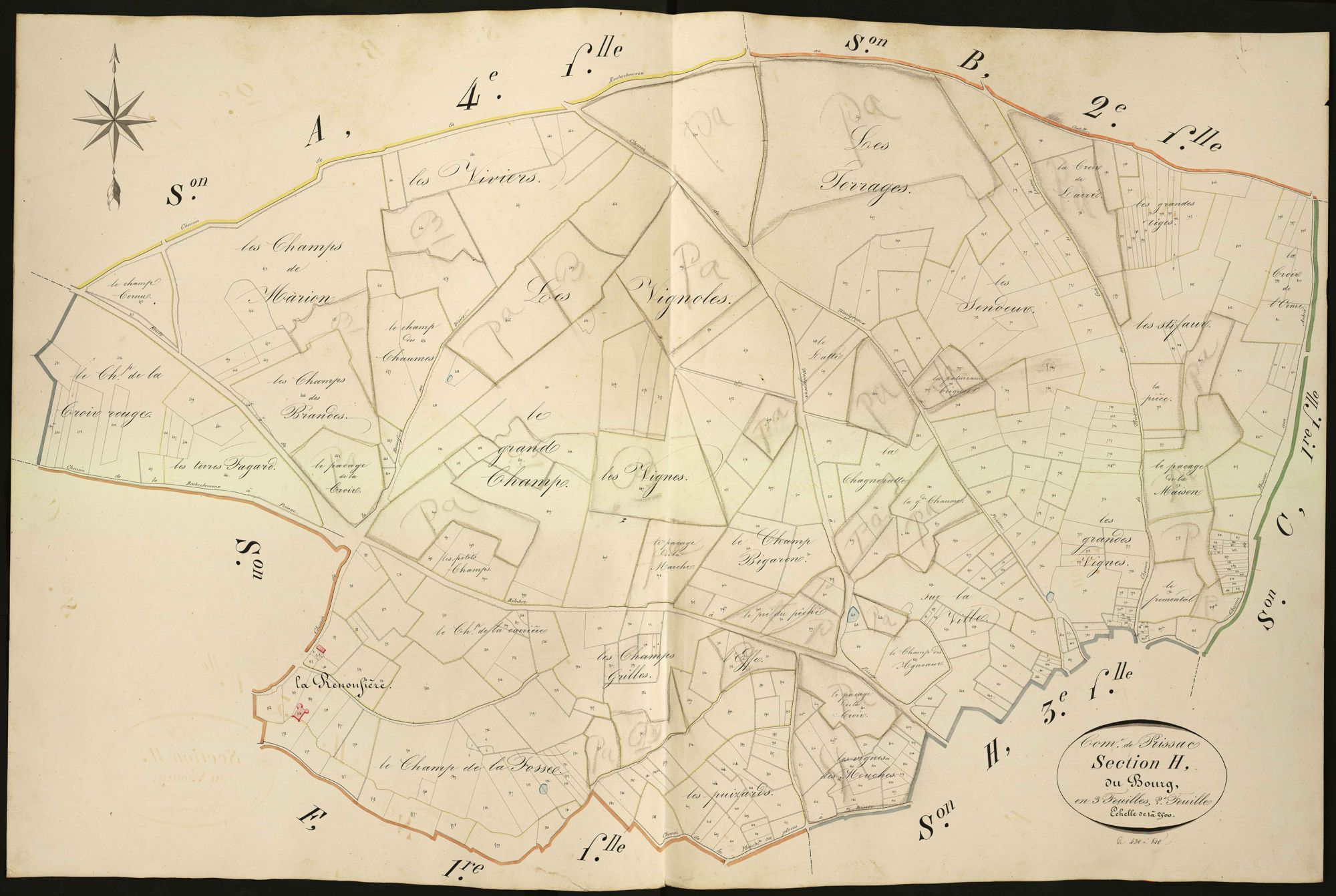 Prissac - Section H2, dite du Bourg.