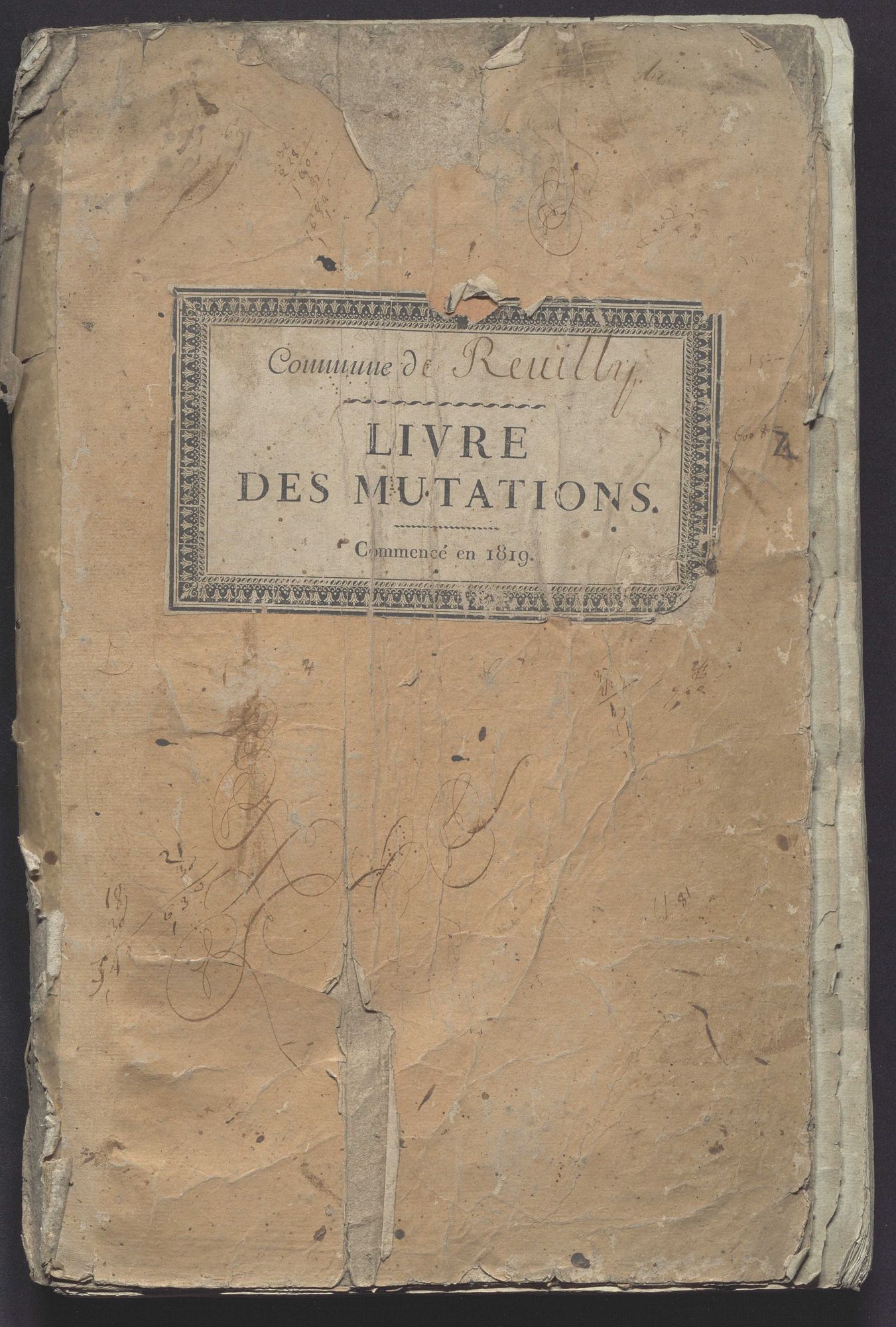 Reuilly - Livre des mutations de propriétés