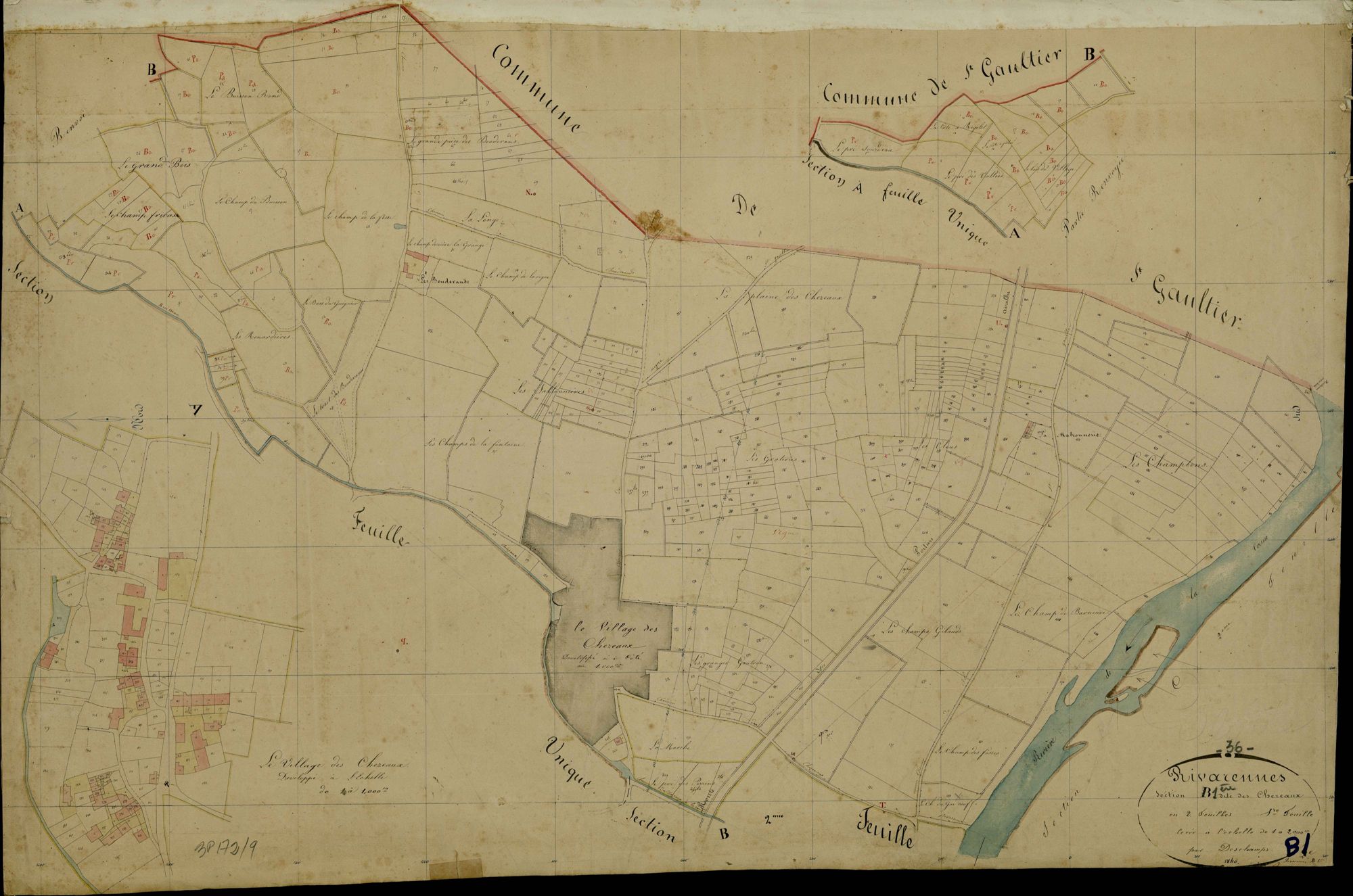 Rivarennes - Section B1, dite des Chezeaux.