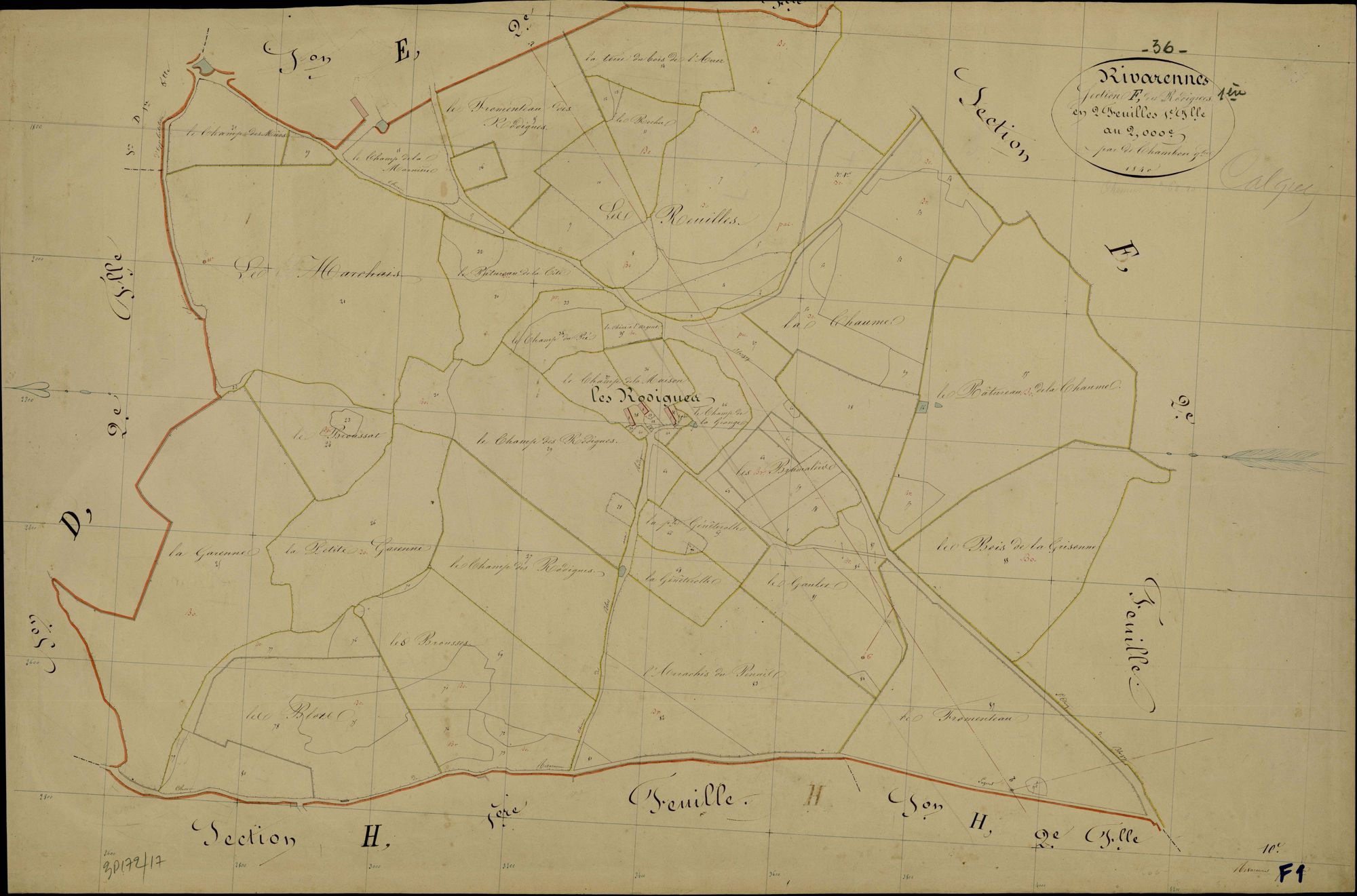 Rivarennes - Section F1, dite des Rodigues.