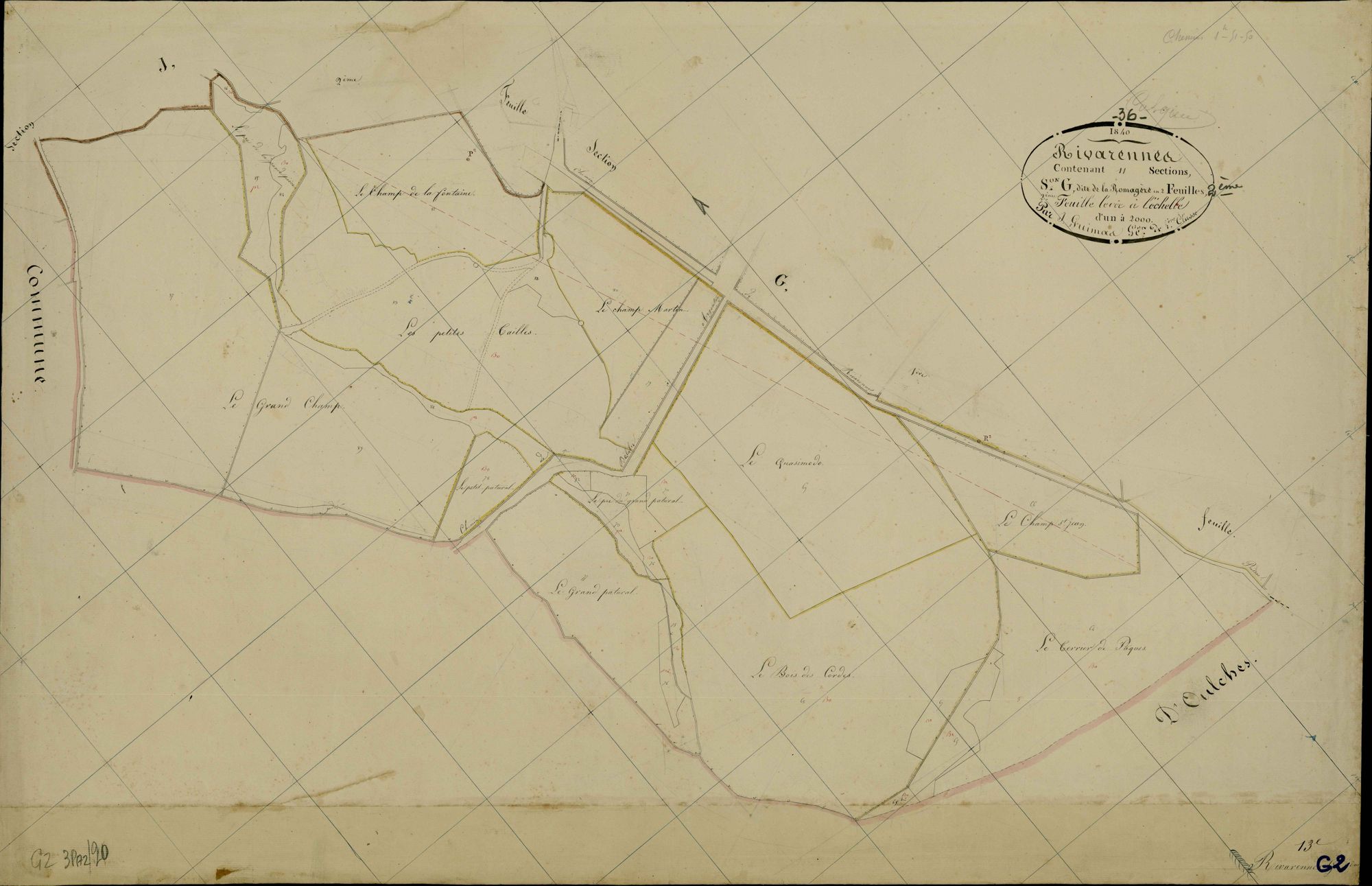 Rivarennes - Section G2, dite de la Romagère.