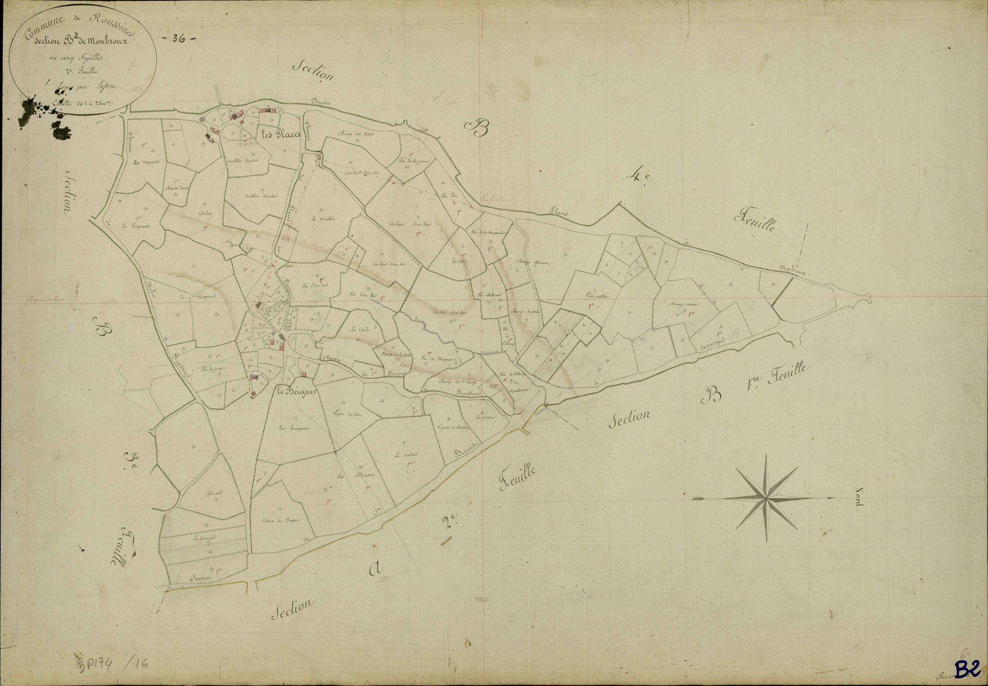Roussines - Section B2, dite de Montbroux.