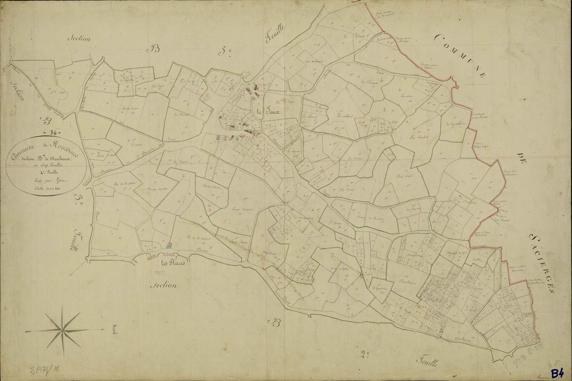 Roussines - Section B4, dite de Montbroux.
