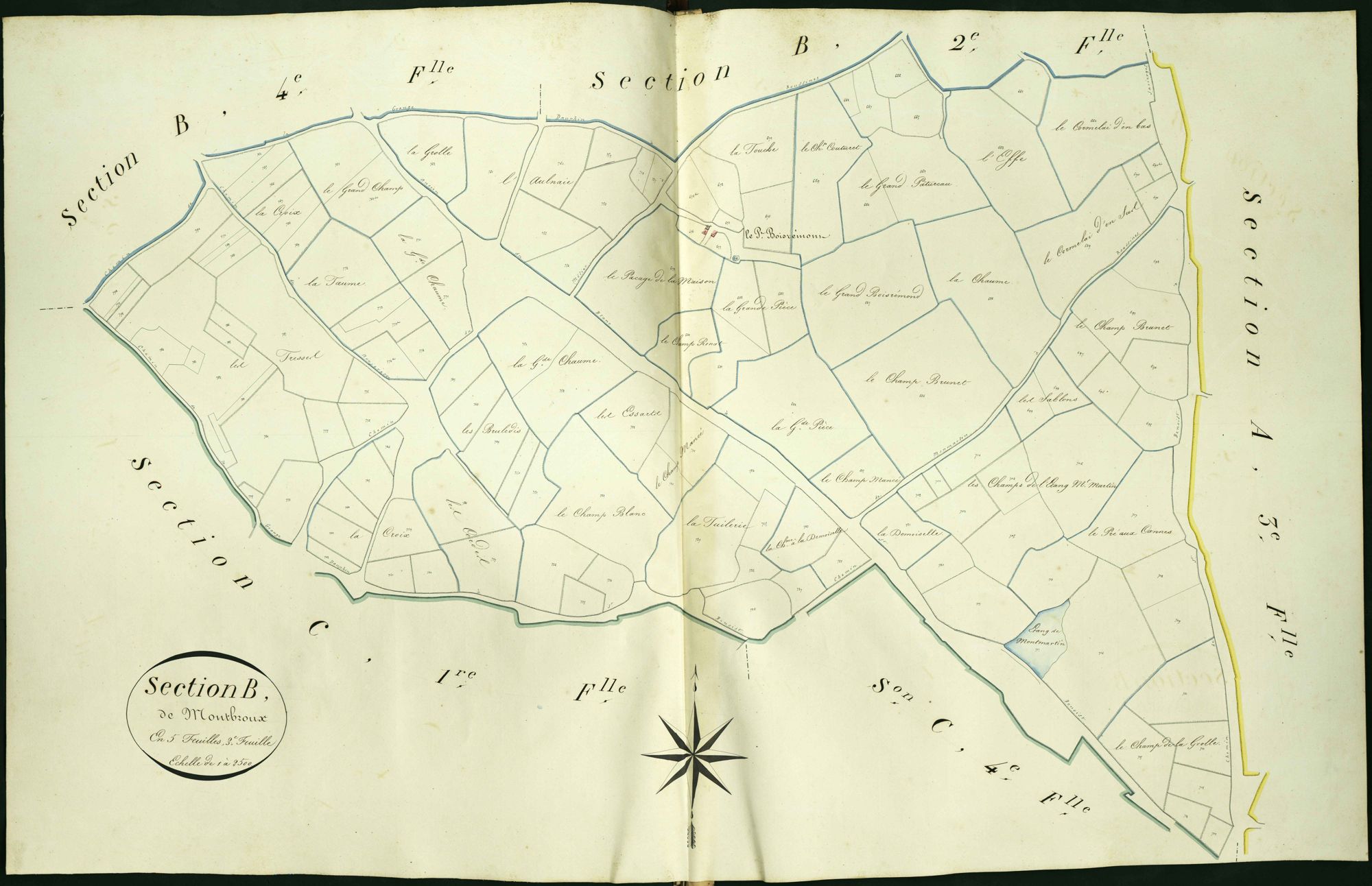 Roussines - Section B3, dite de Montbroux.