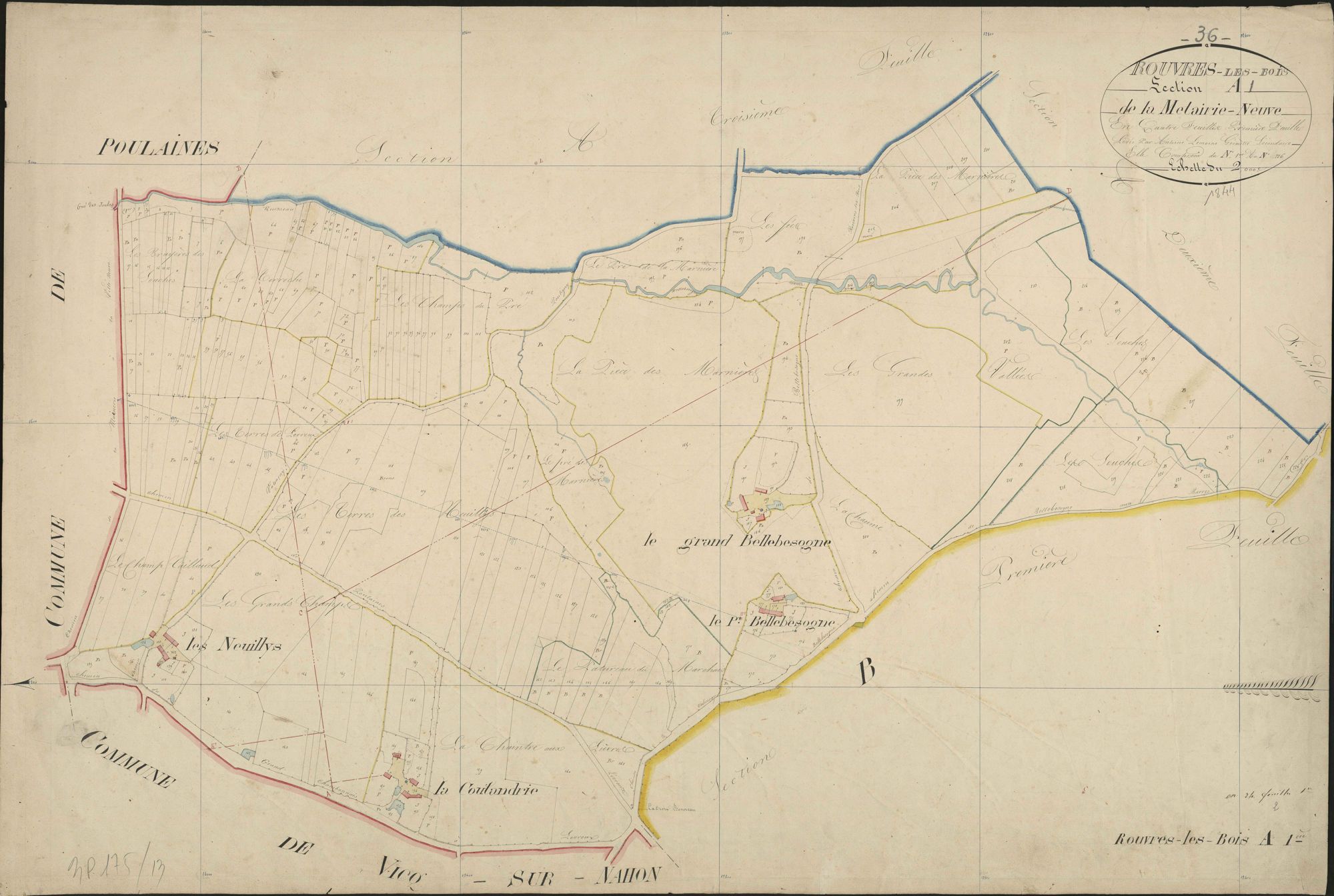 Rouvres-les-Bois - Section A1, dite de la Métairie-Neuve.