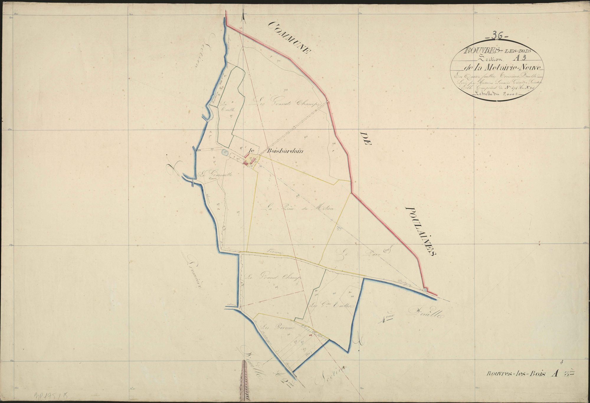 Rouvres-les-Bois - Section A3, dite de la Métairie-Neuve.