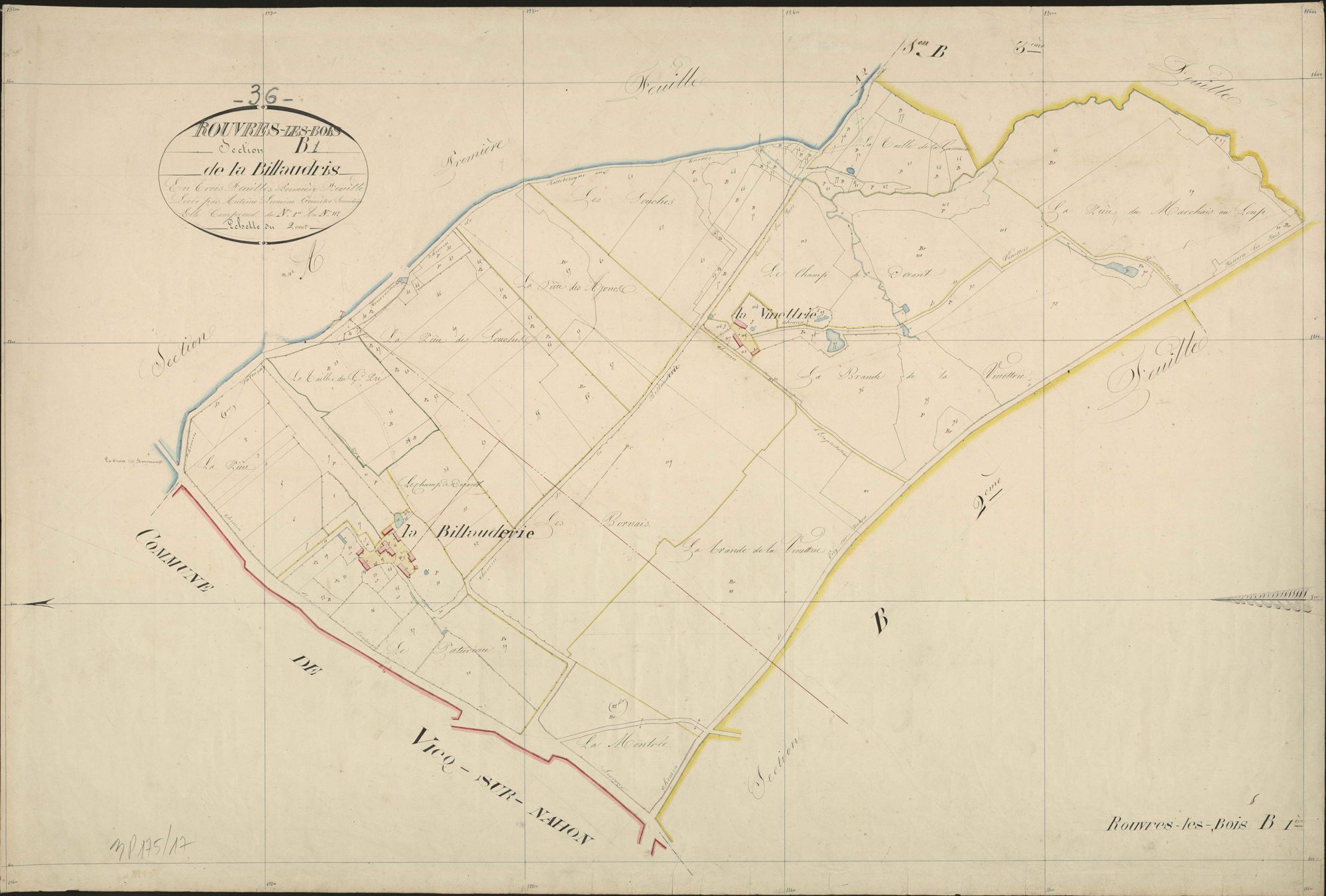 Rouvres-les-Bois - Section B1, dite de la Billaudris.
