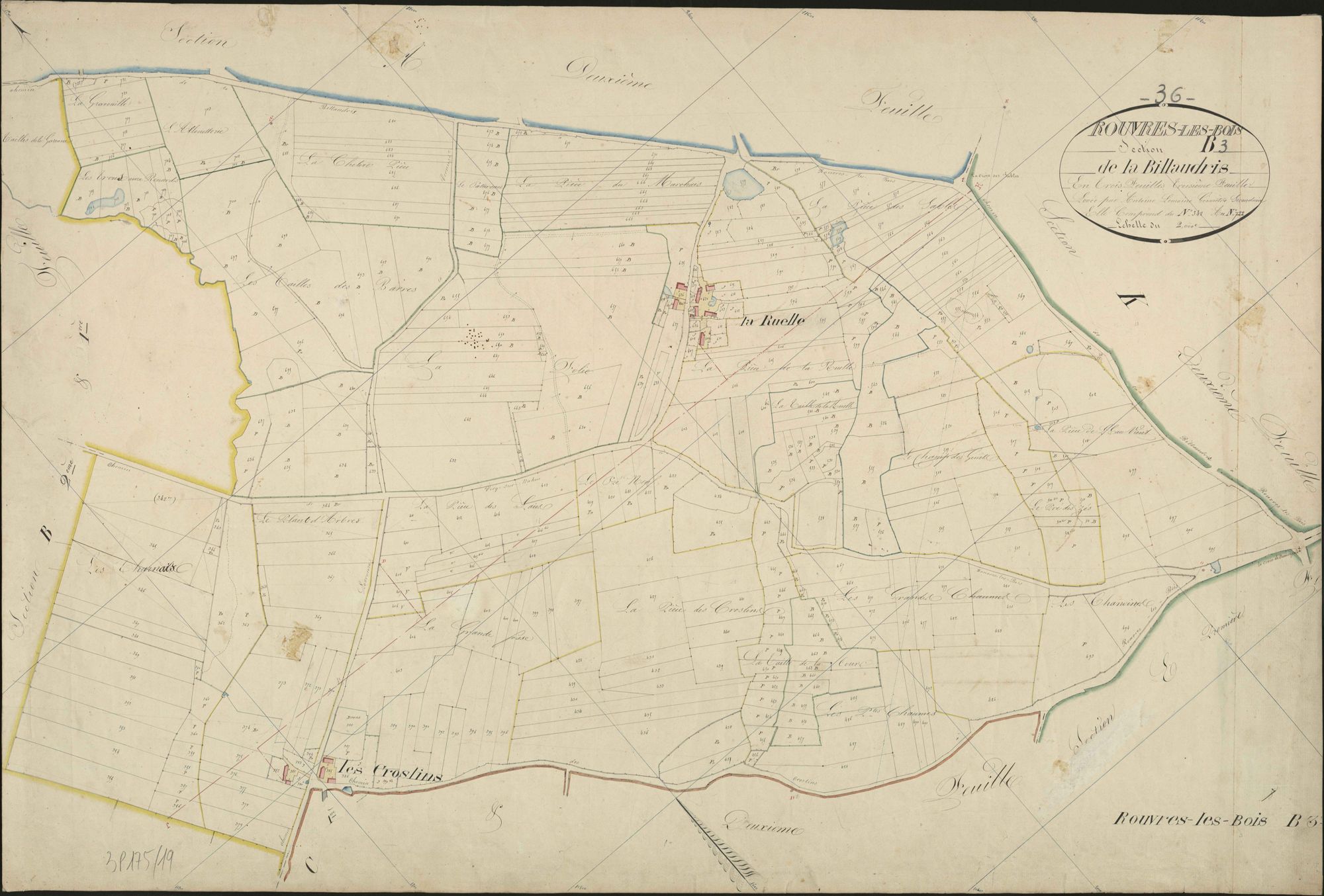 Rouvres-les-Bois - Section B3, dite de la Billaudris.