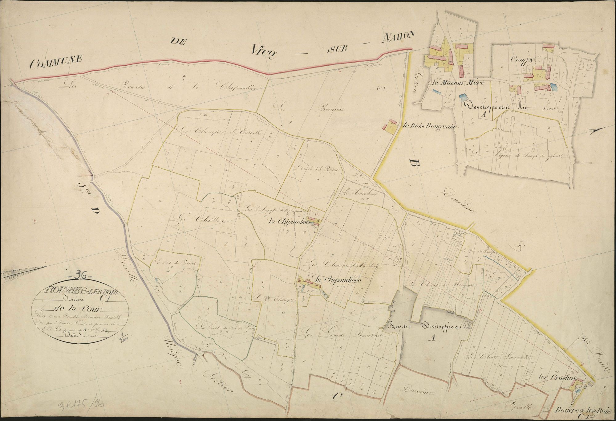 Rouvres-les-Bois - Section C1, dite de la Cour.