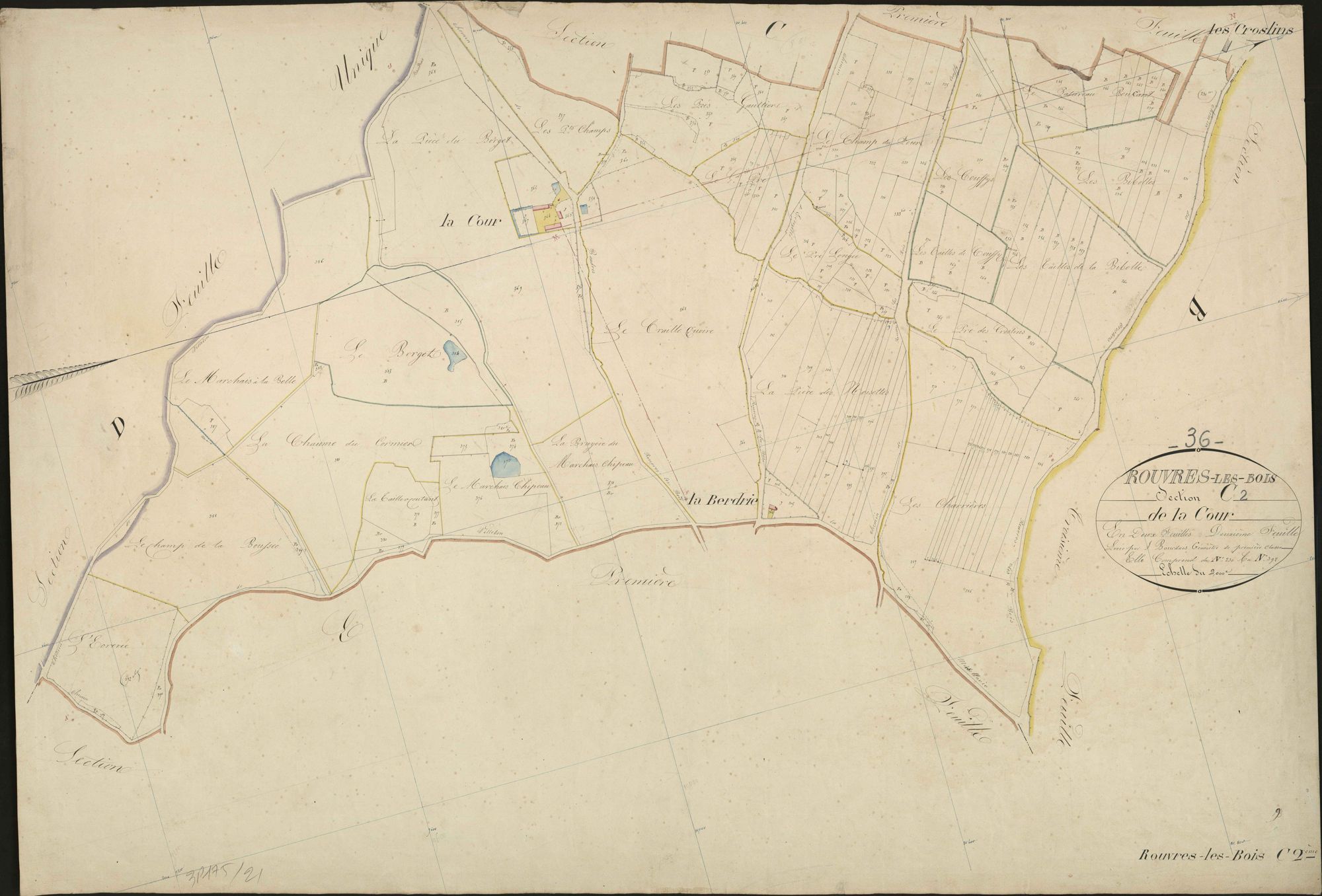 Rouvres-les-Bois - Section C2, dite de la Cour.