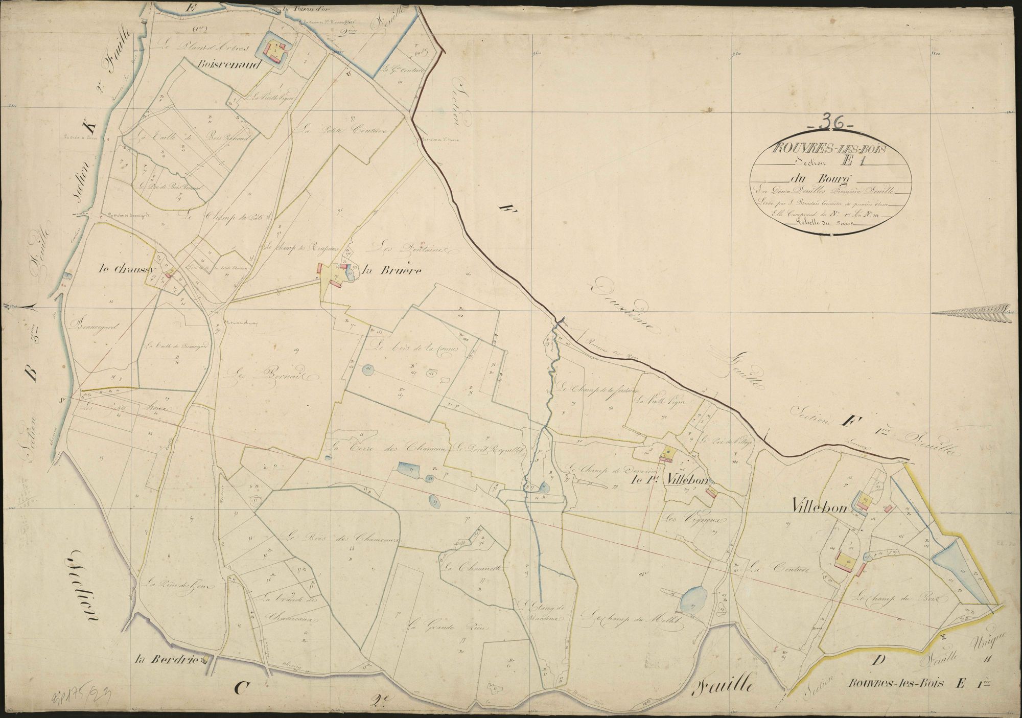Rouvres-les-Bois - Section E1, dite du Bourg.