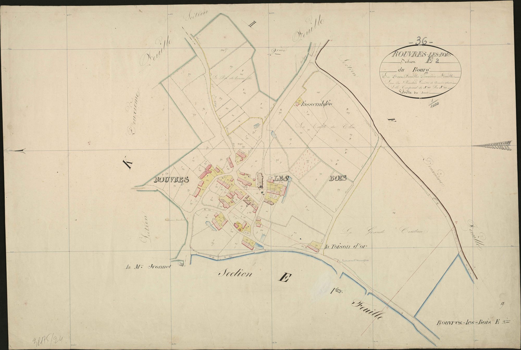 Rouvres-les-Bois - Section E2, dite du Bourg.