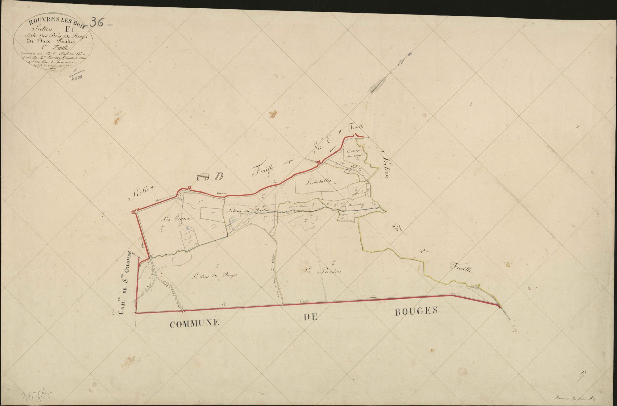 Rouvres-les-Bois - Section F1, dite des Bois de Bouges.