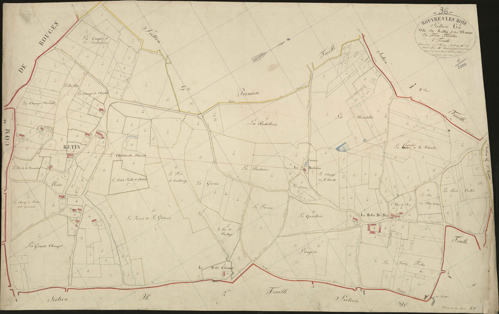 Rouvres-les-Bois - Section G2, dite de Ratin et des Morins.