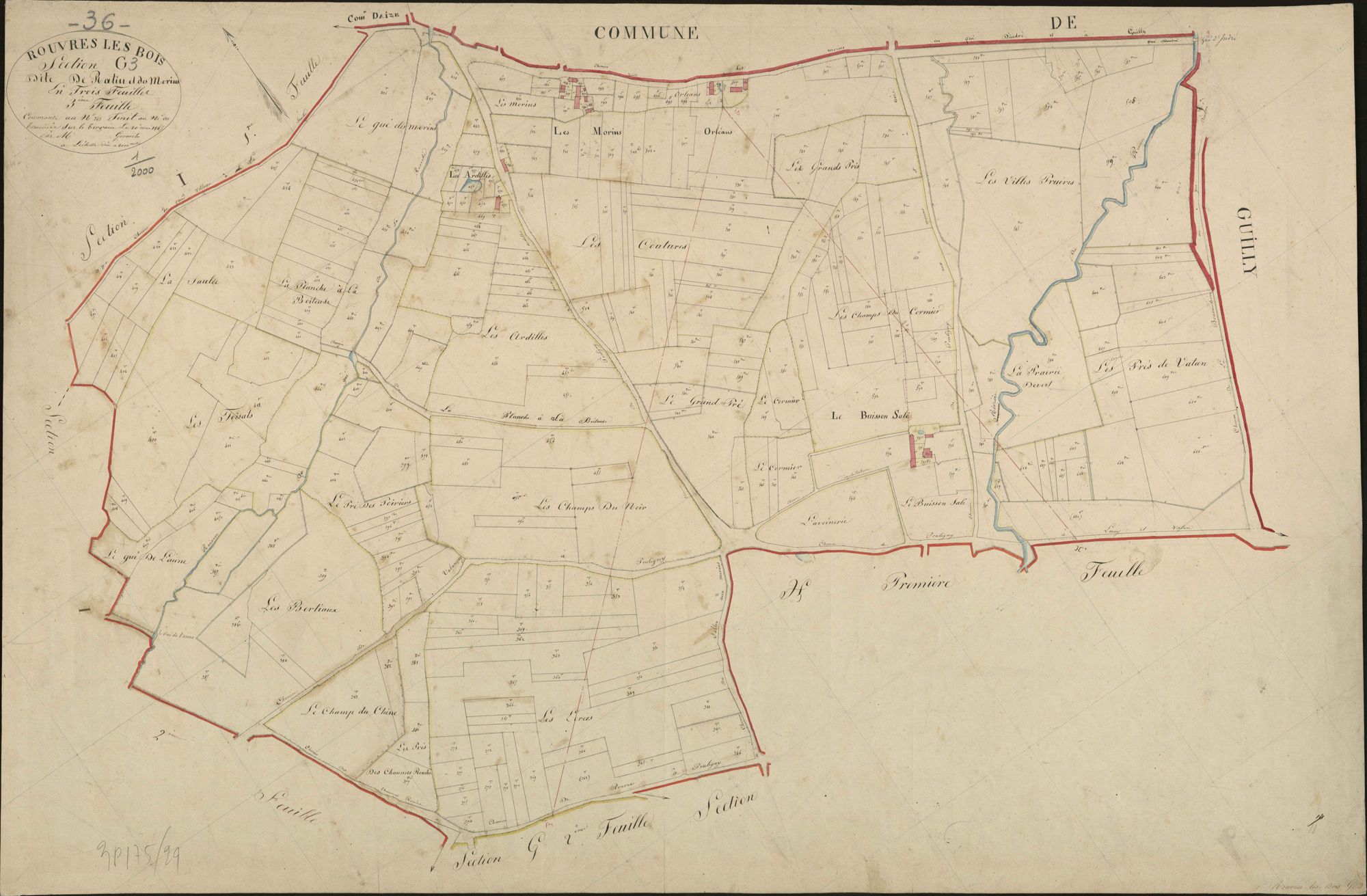 Rouvres-les-Bois - Section G3, dite de Ratin et des Morins.
