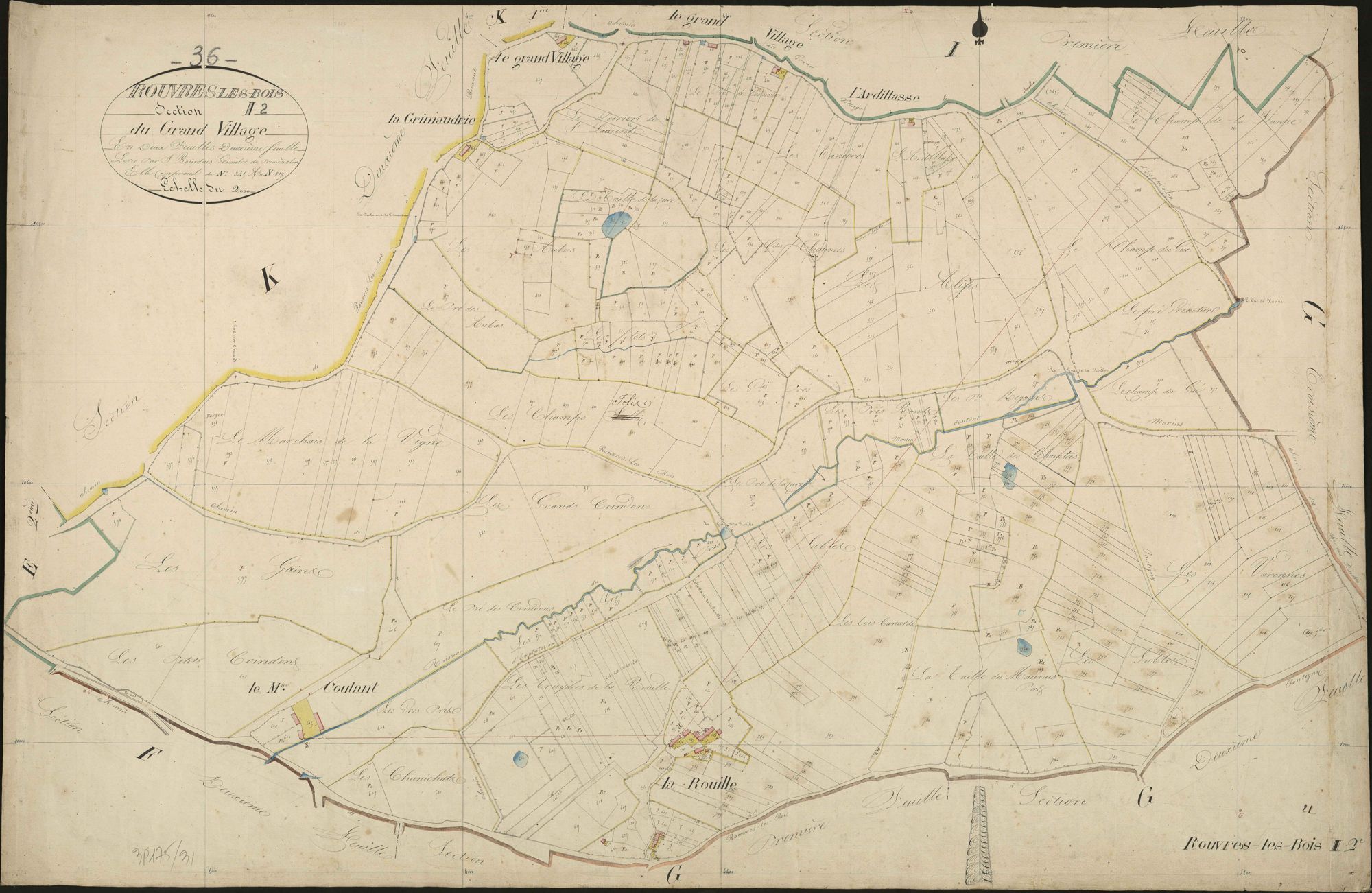 Rouvres-les-Bois - Section I2, dite du Grand Village.