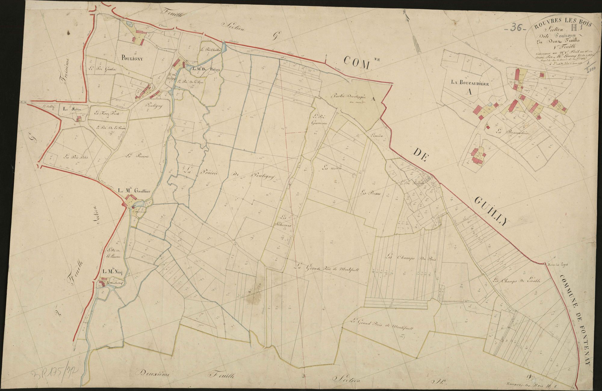 Rouvres-les-Bois - Section H1, dite de Pouligny.