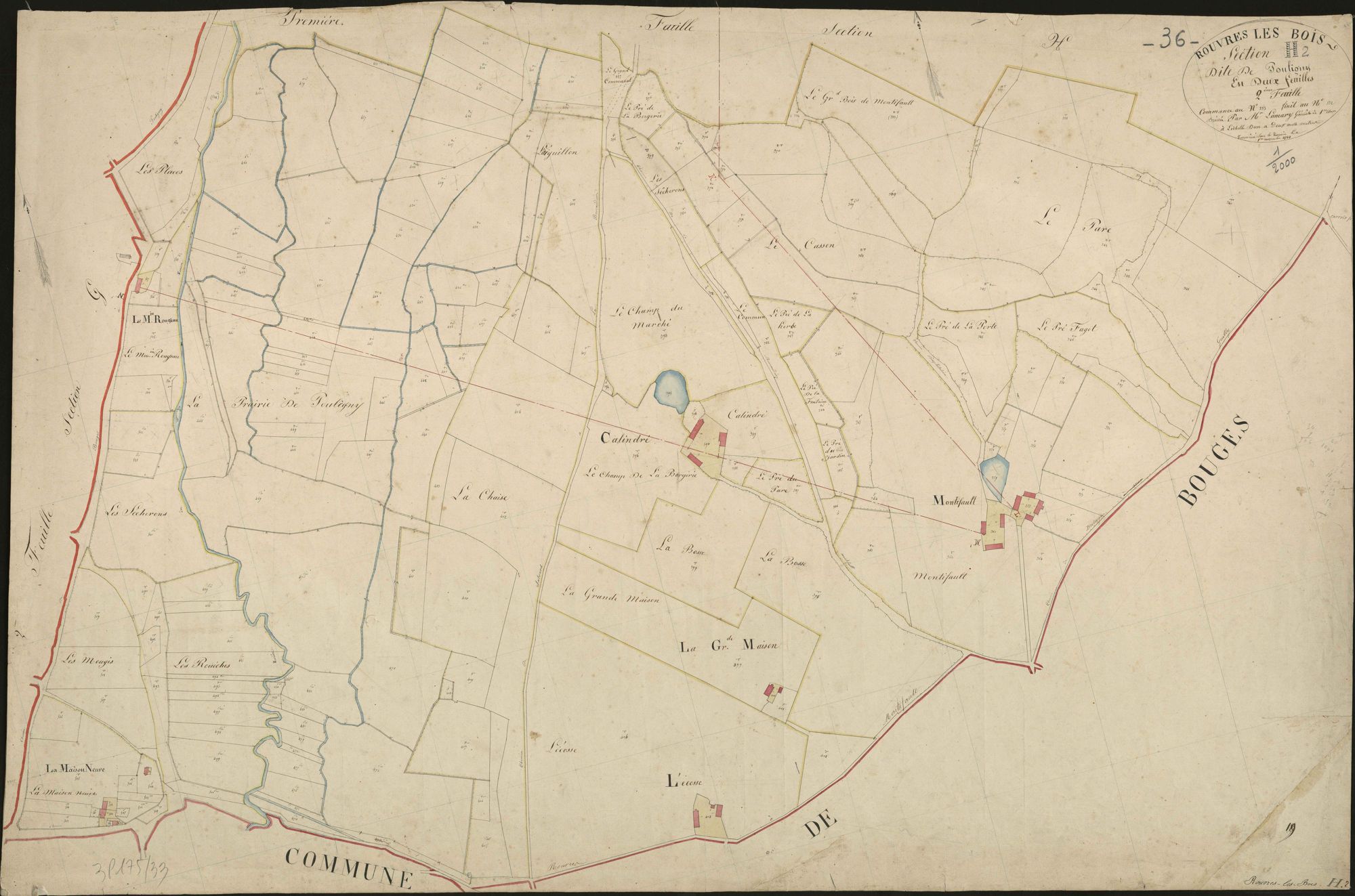 Rouvres-les-Bois - Section H2, dite de Pouligny.