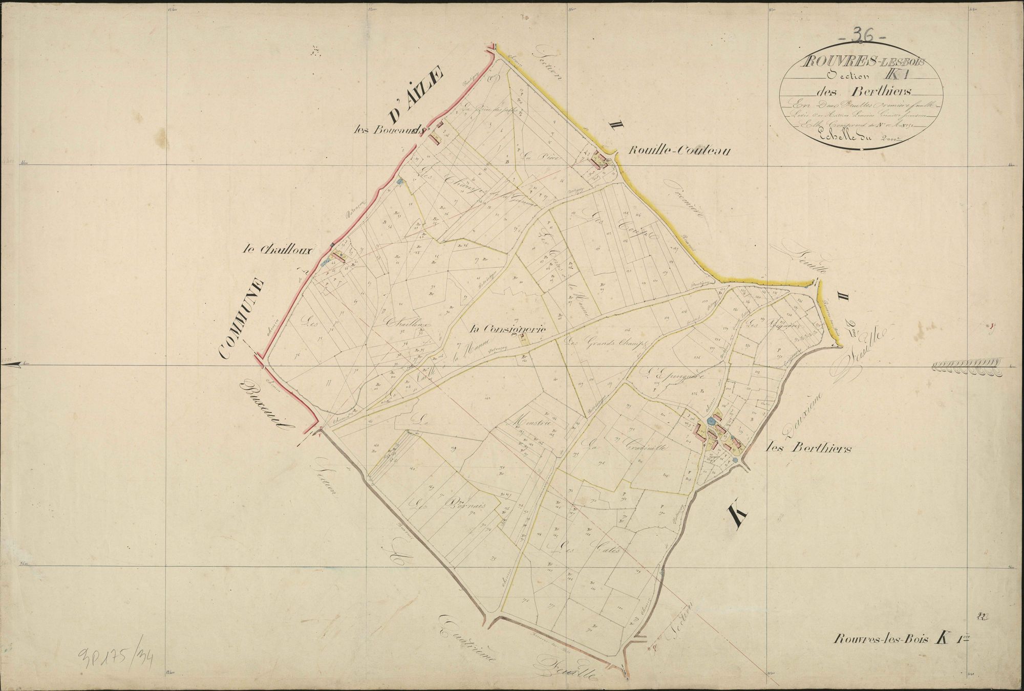 Rouvres-les-Bois - Section K1, dite des Berthiers.
