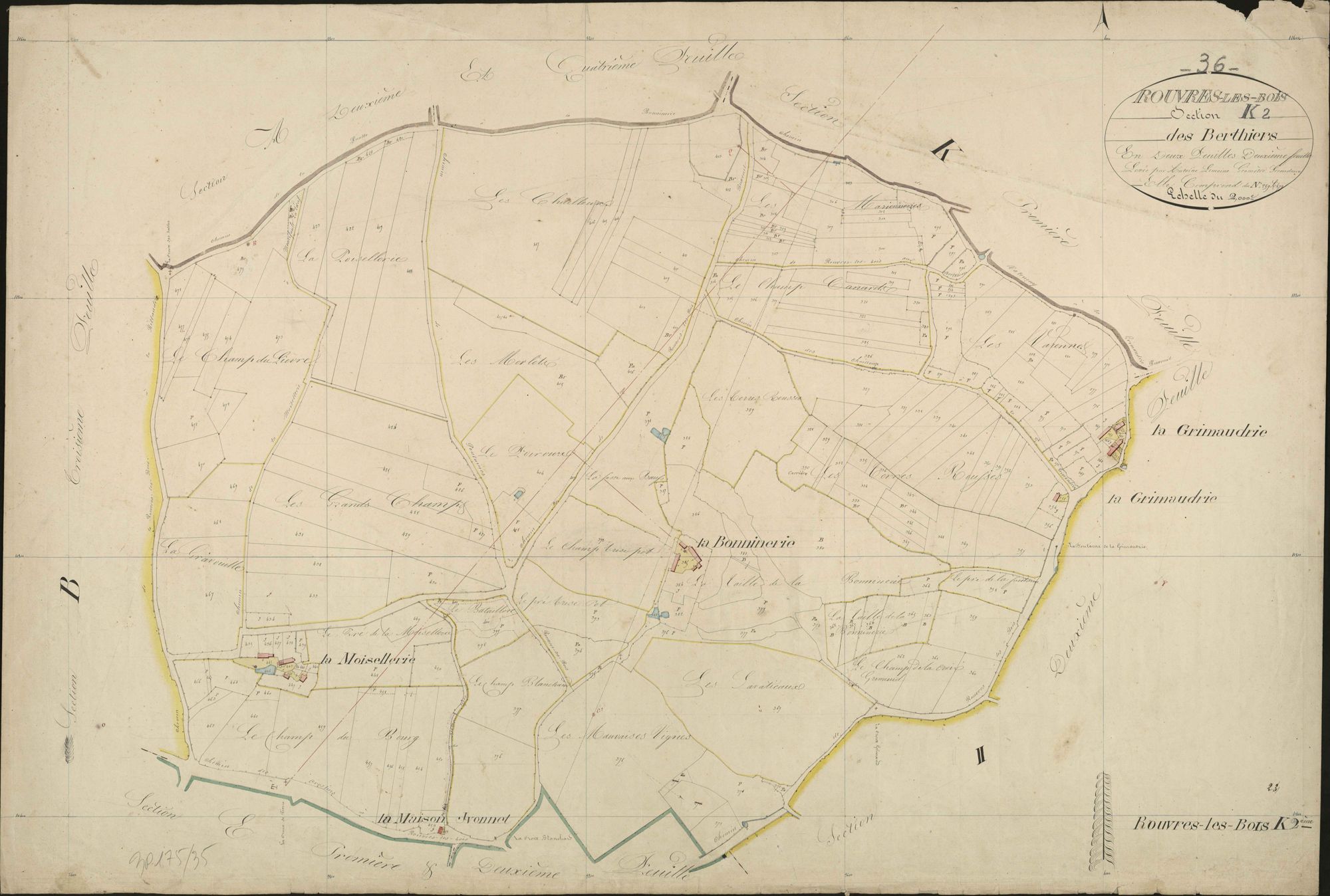 Rouvres-les-Bois - Section K2, dite des Berthiers.