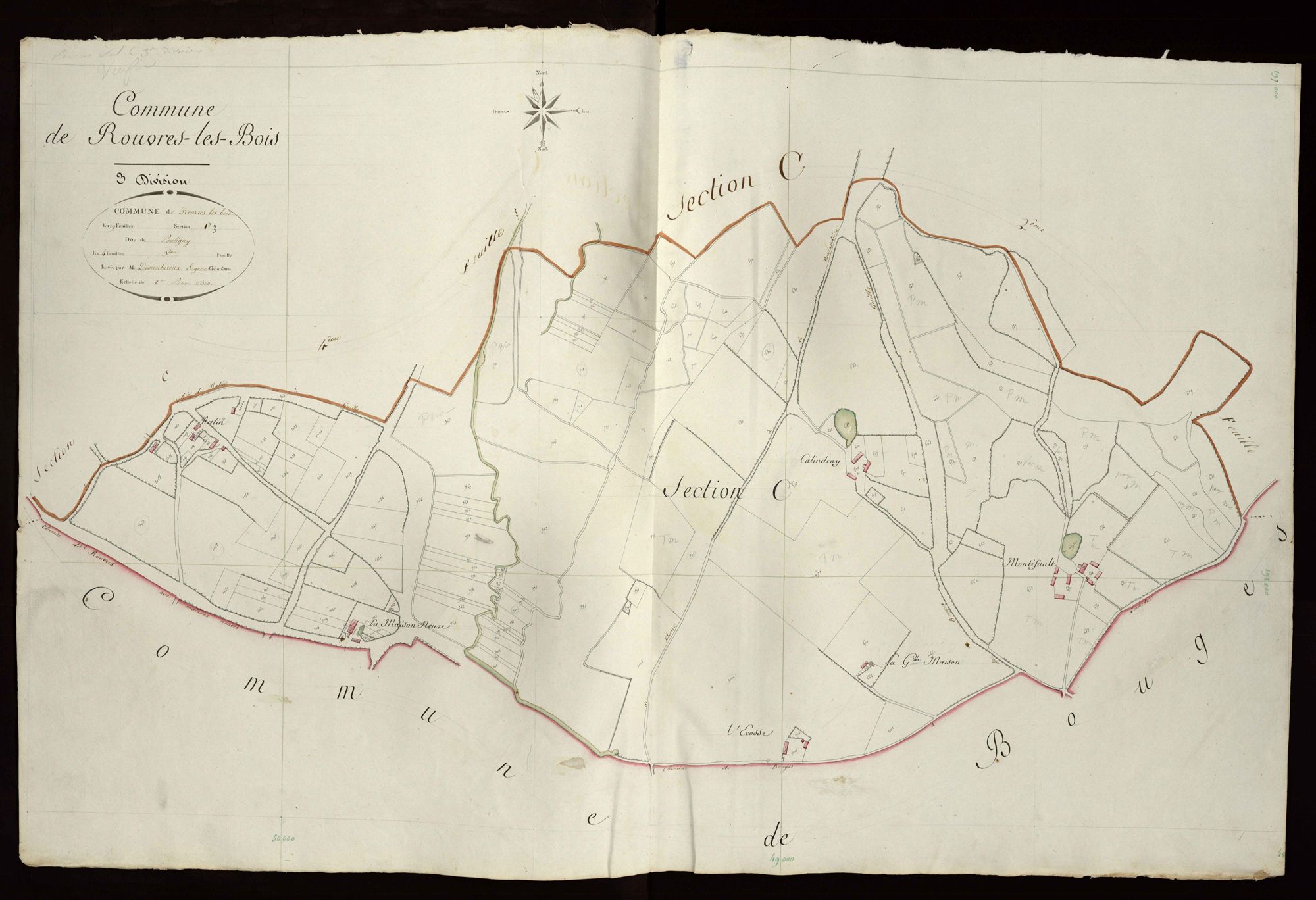 Rouvres-les-Bois - Section C3, dite de Pouligny.
