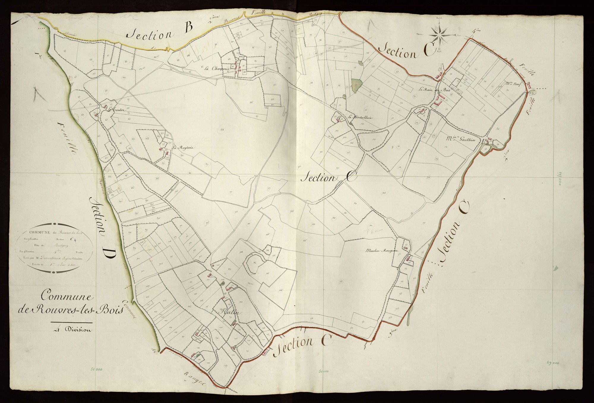 Rouvres-les-Bois - Section C4, dite de Pouligny.