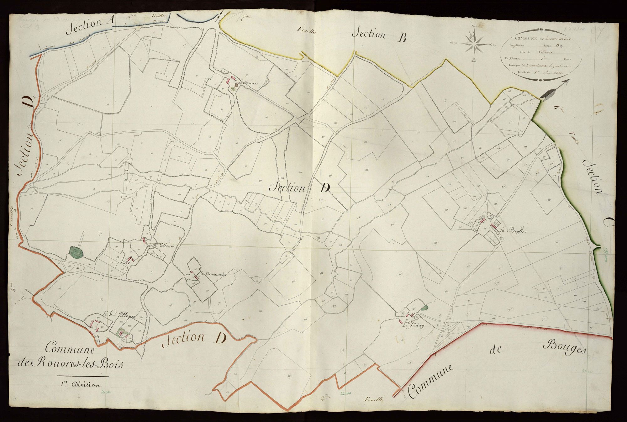 Rouvres-les-Bois - Section D1, dite de Villours.