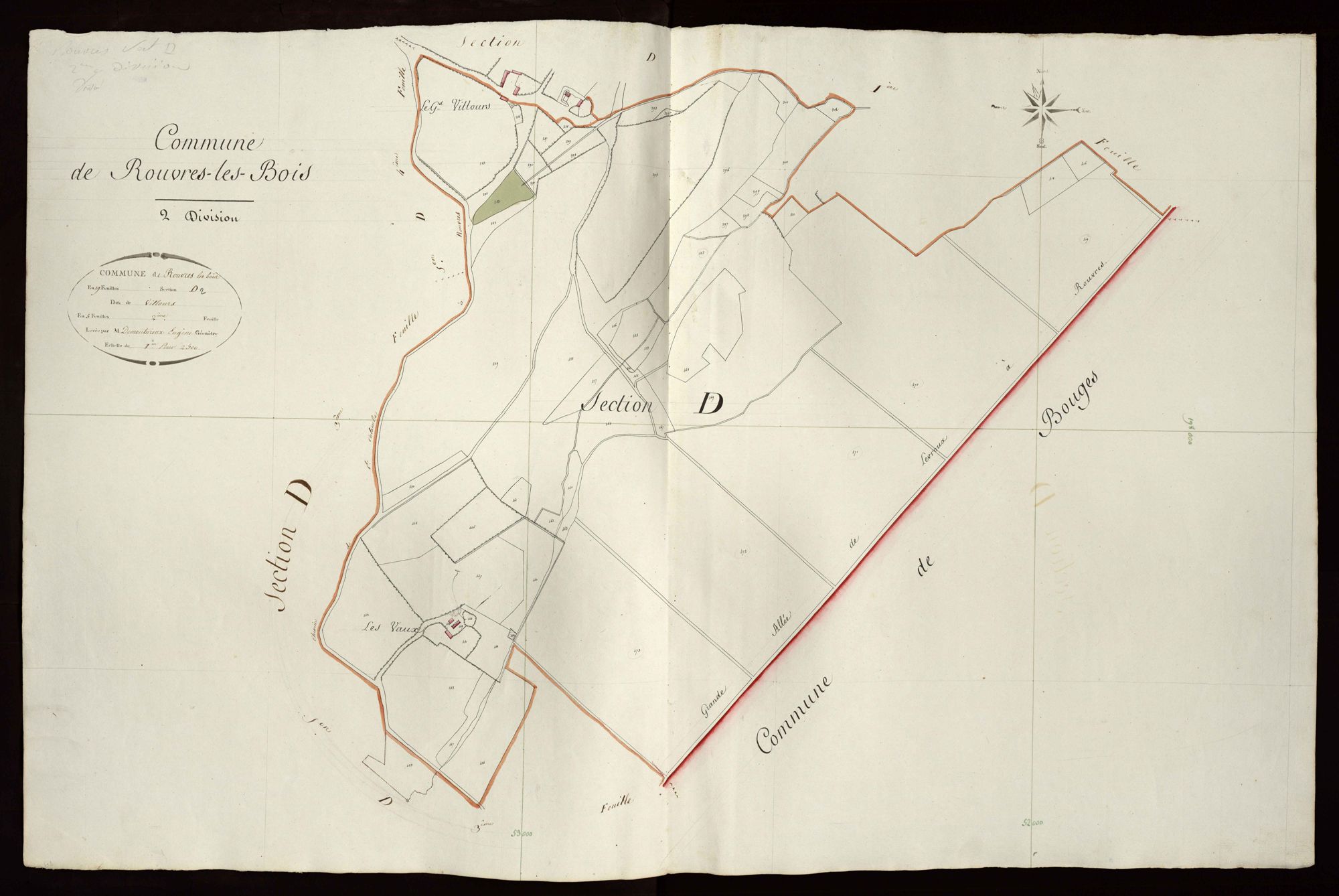 Rouvres-les-Bois - Section D2, dite de Villours.
